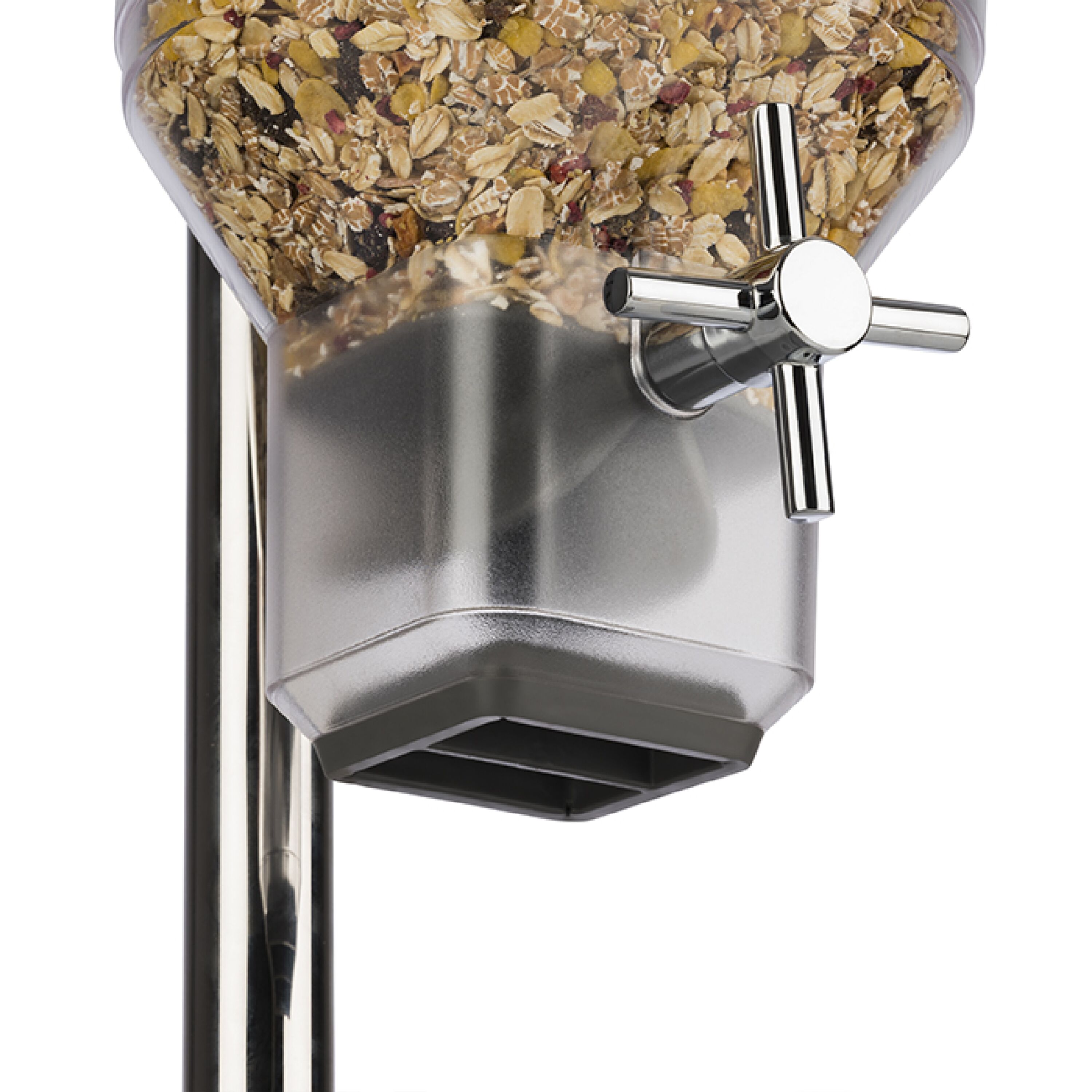 Müslidispenser - FRESH+EASY - 1 plastbehållare - 4,5 l - ställ i rostfritt stål - vridvred