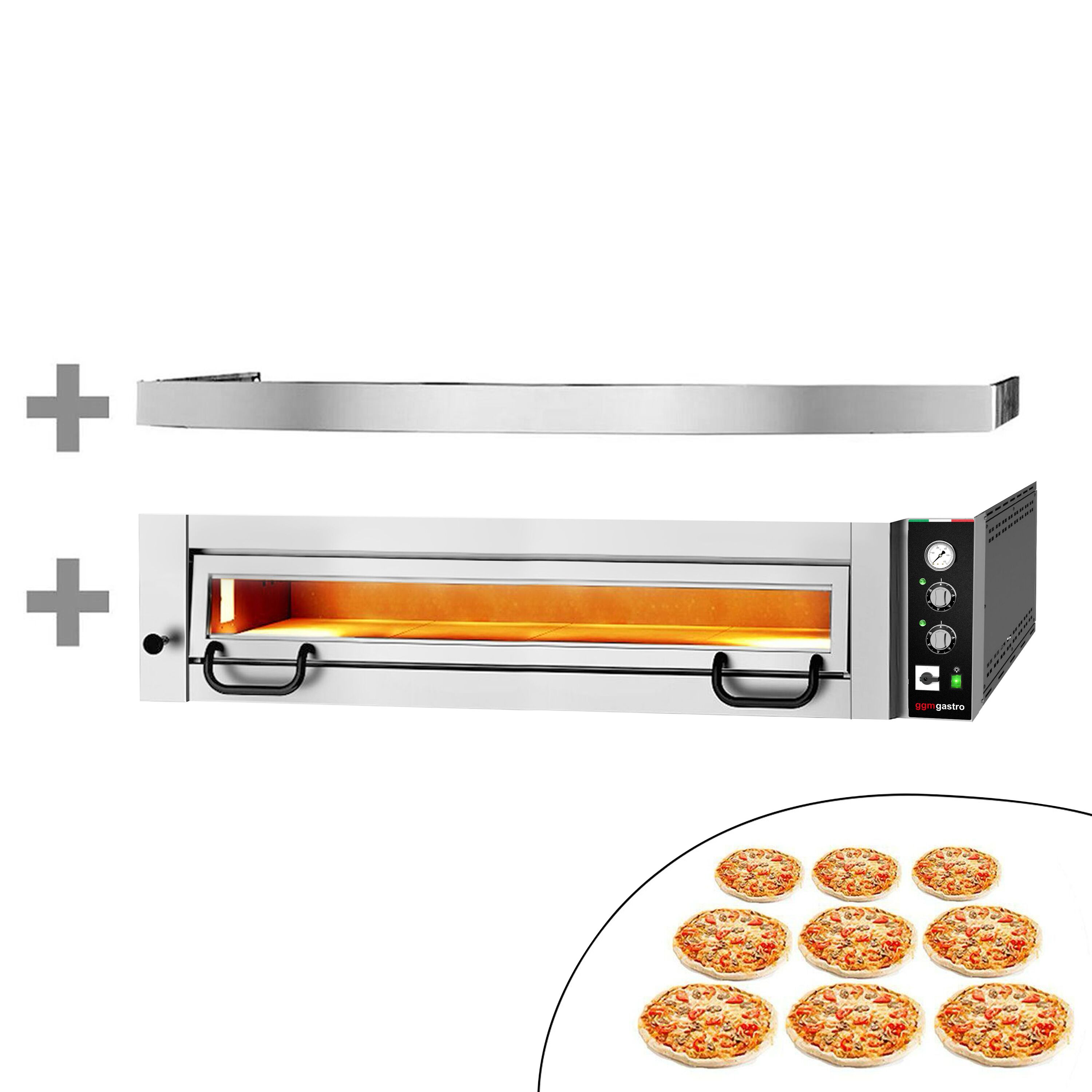 Four à pizza électrique Power – 9 x 34 cm – Manuel – incl. hotte