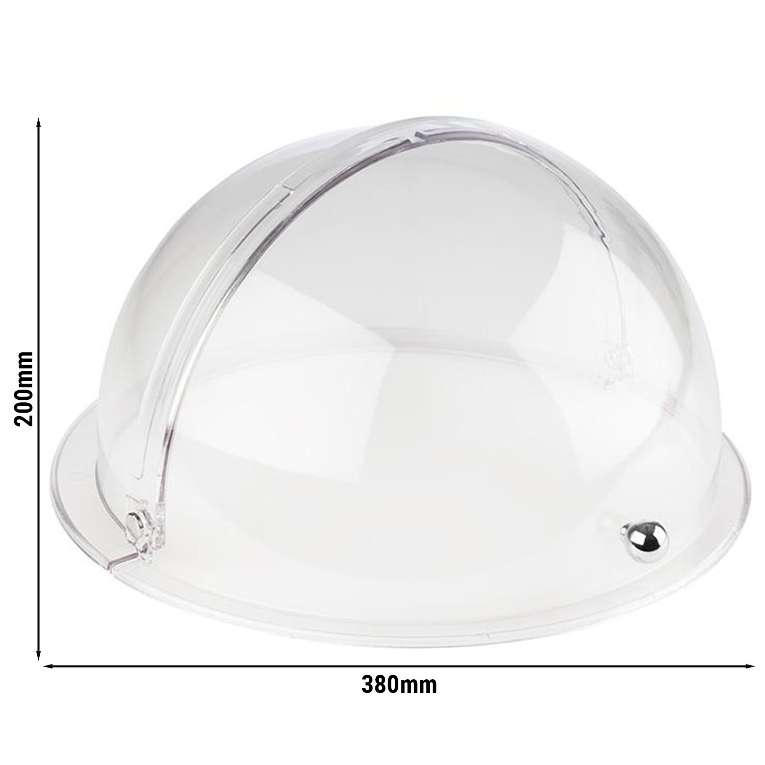 Rolltop-Haube - SAN műanyag - Ø 380 mm - Magasság: 200 mm - extrák: 90°-ban nyitható