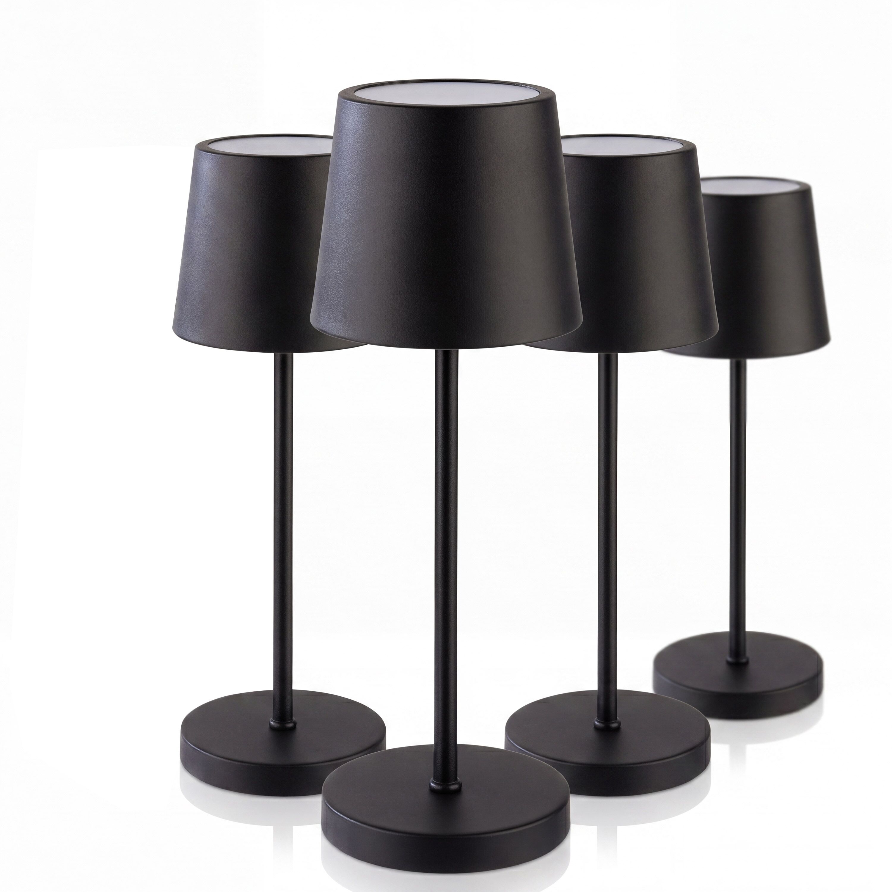 (4 pièces) Lampe de table – MERLE MINI – dimmable en 3 niveaux – Ø 90 mm – Noir