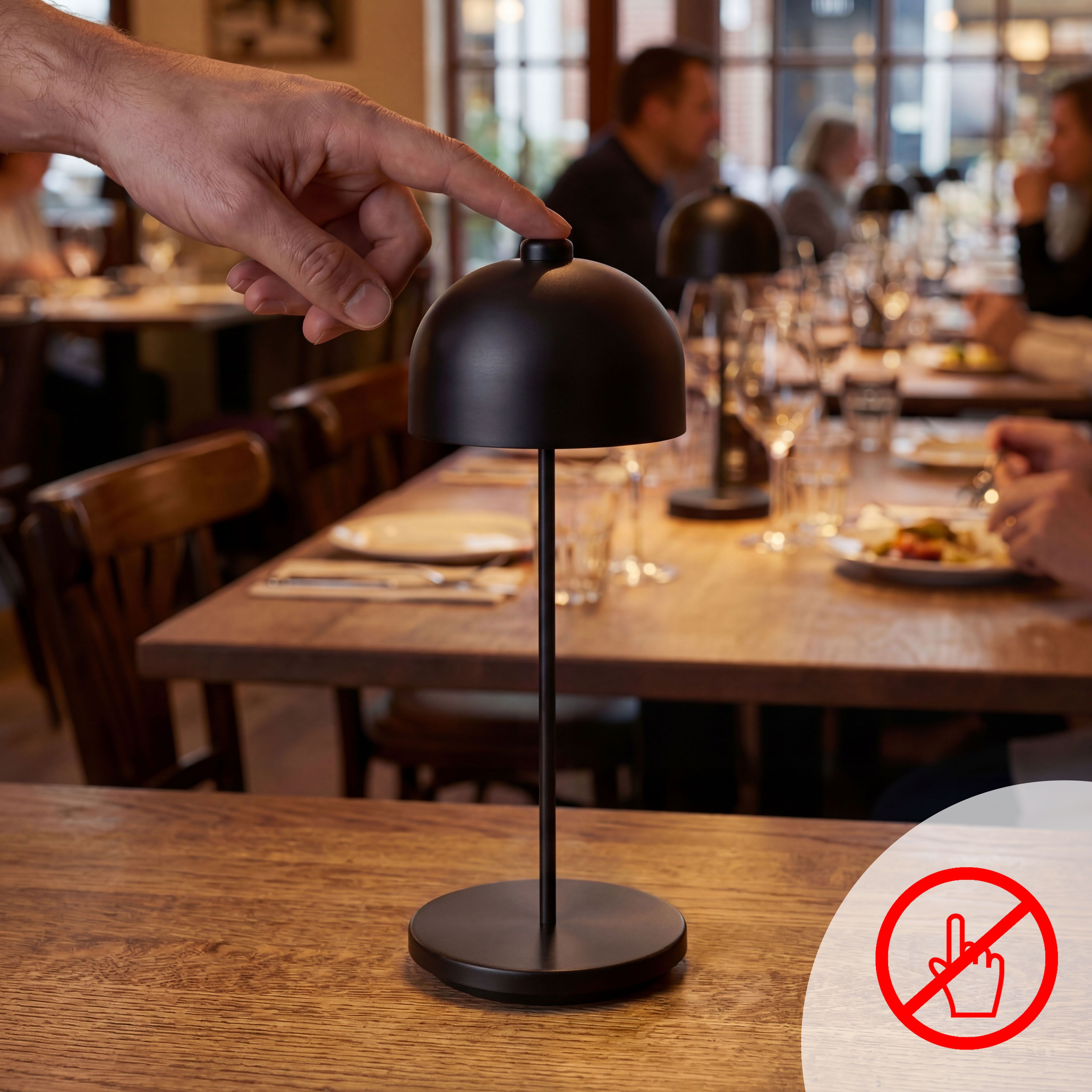 (4 pièces) Lampe de table – JOSEF – dimmable en 3 niveaux – Ø 110 mm – Champagne
