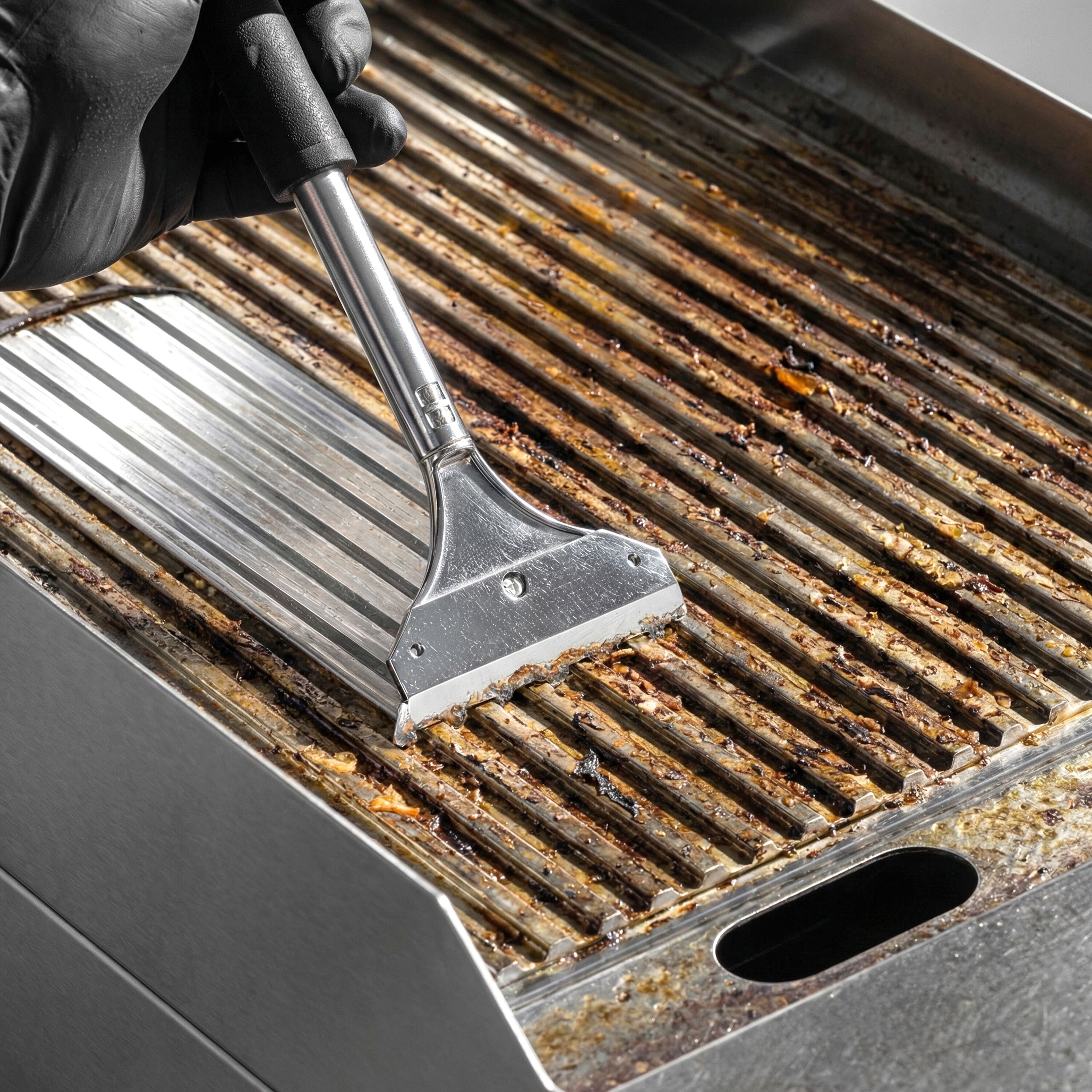 Commercial Electric Griddle - 3.6kW - Ribbed Plate - Cooking area: 395x535mm - with Cabinet Base - 1 Door