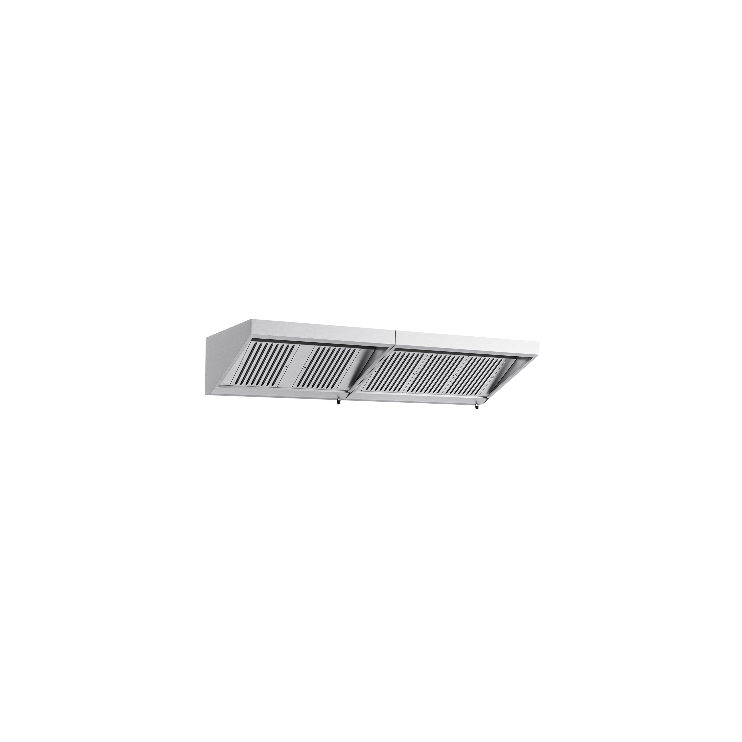 Commercial Wall-Mounted Extraction Canopy - 2600mm - with Baffle Filters & LED Lighting