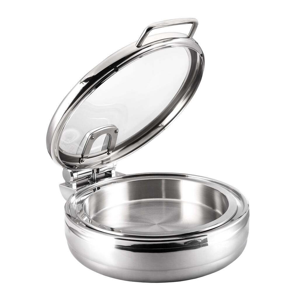 Chafing dish - Rond - avec couvercle en verre à fermeture douce (Soft-Close) - 5.7L