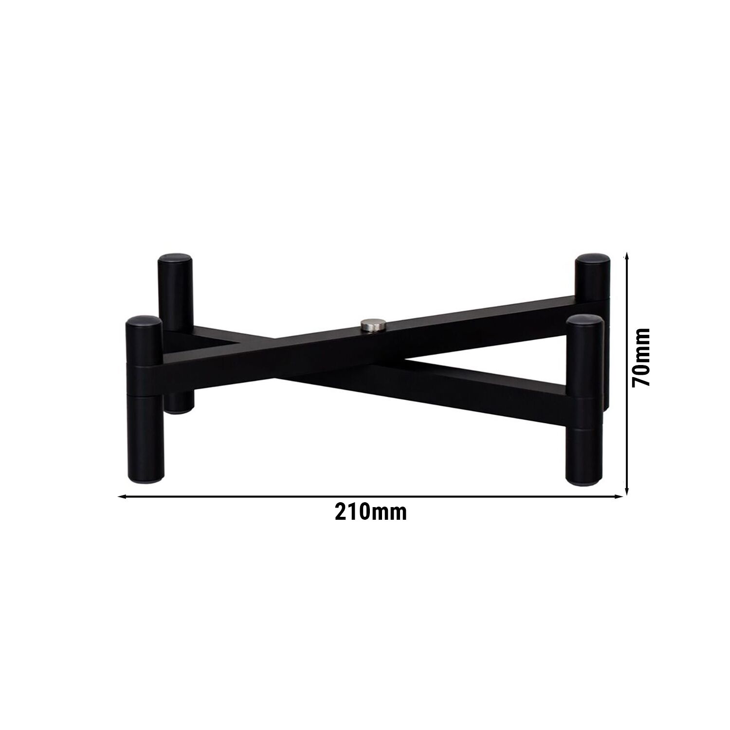 (3 pcs) Buffet Stand - foldable - Powder-coated stainless steel - Black - Height: 70mm - suitable for platters & plates from 210mm