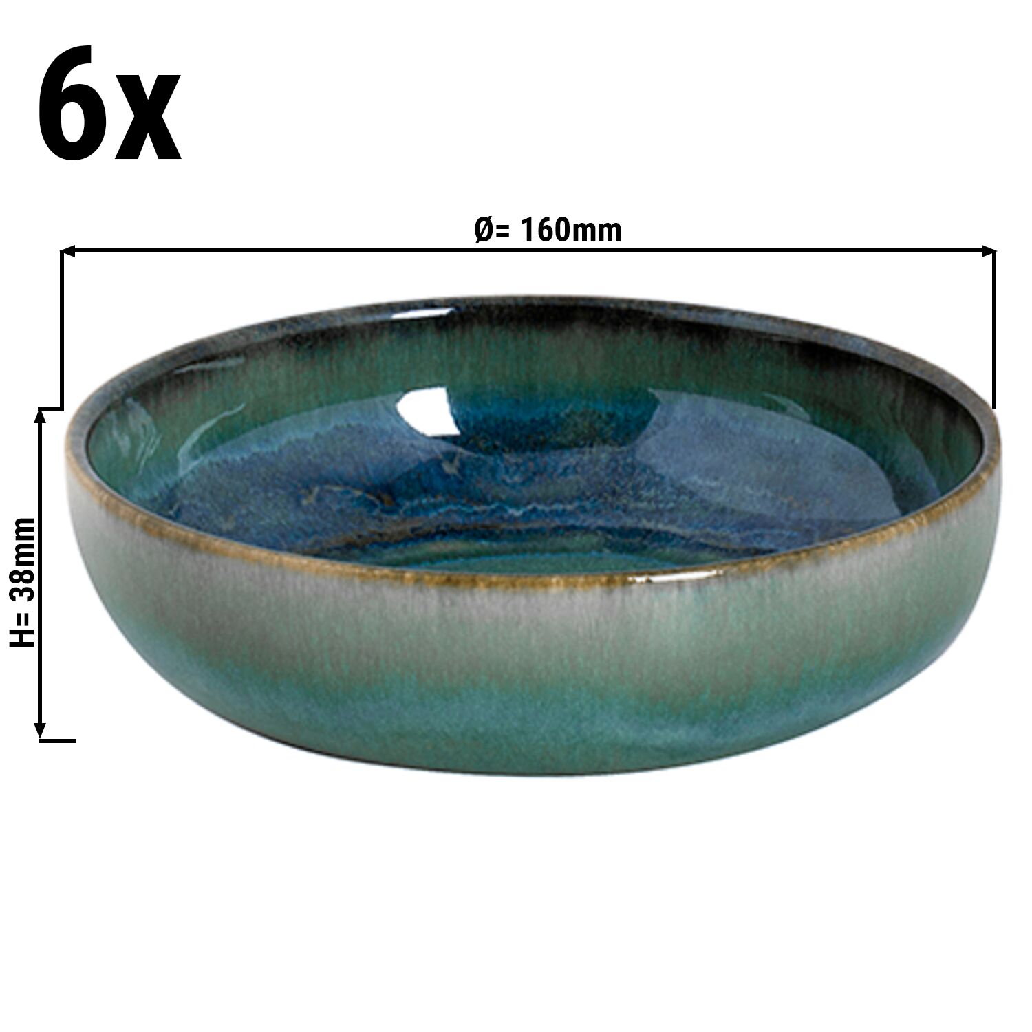 (6 Stück) MIAMI - Teller - tief - Ø 160mm - Green