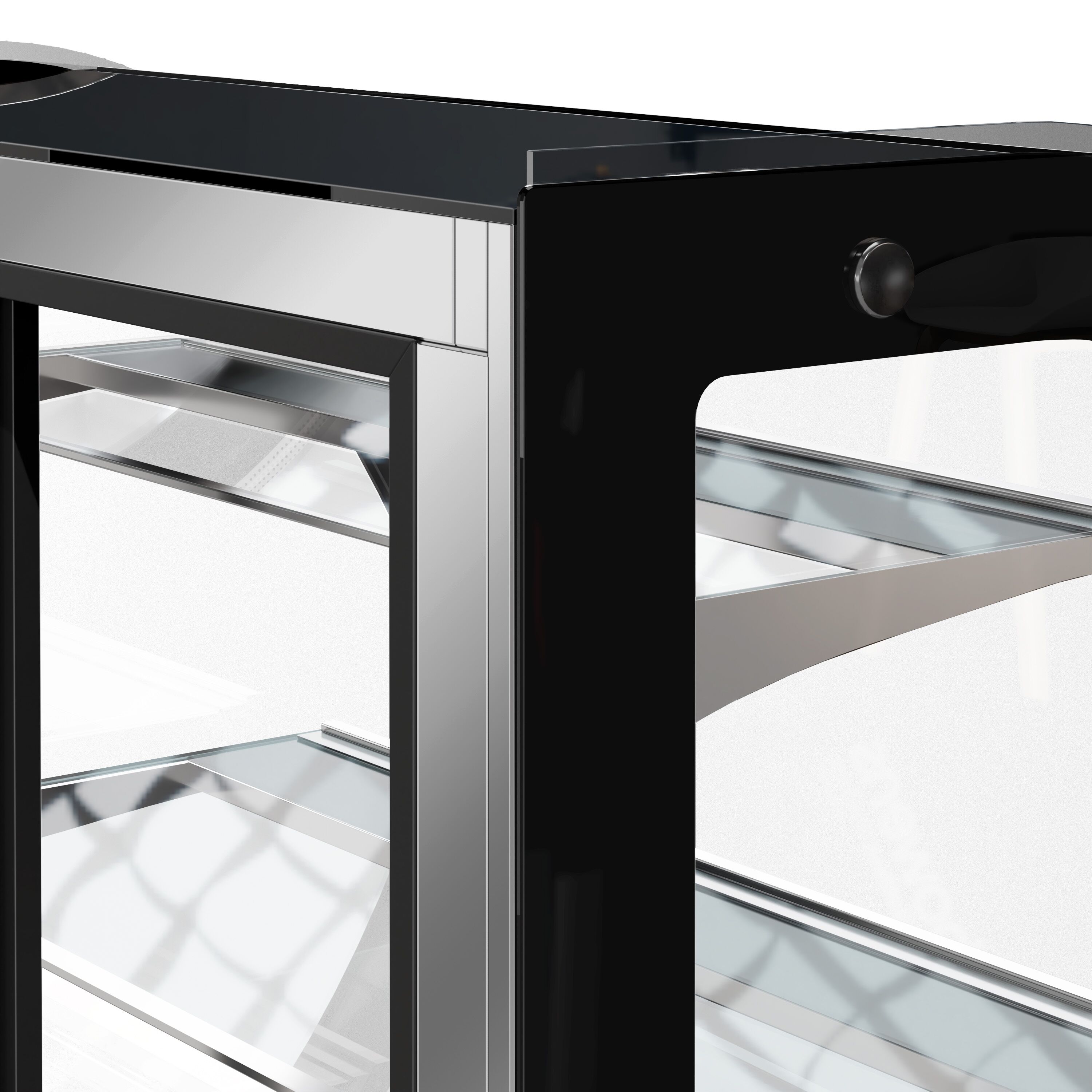 Commercial cake display fridge - 633L - 1800mm - Double glazing - with 3 glass shelves - rear sliding doors - for patisserie