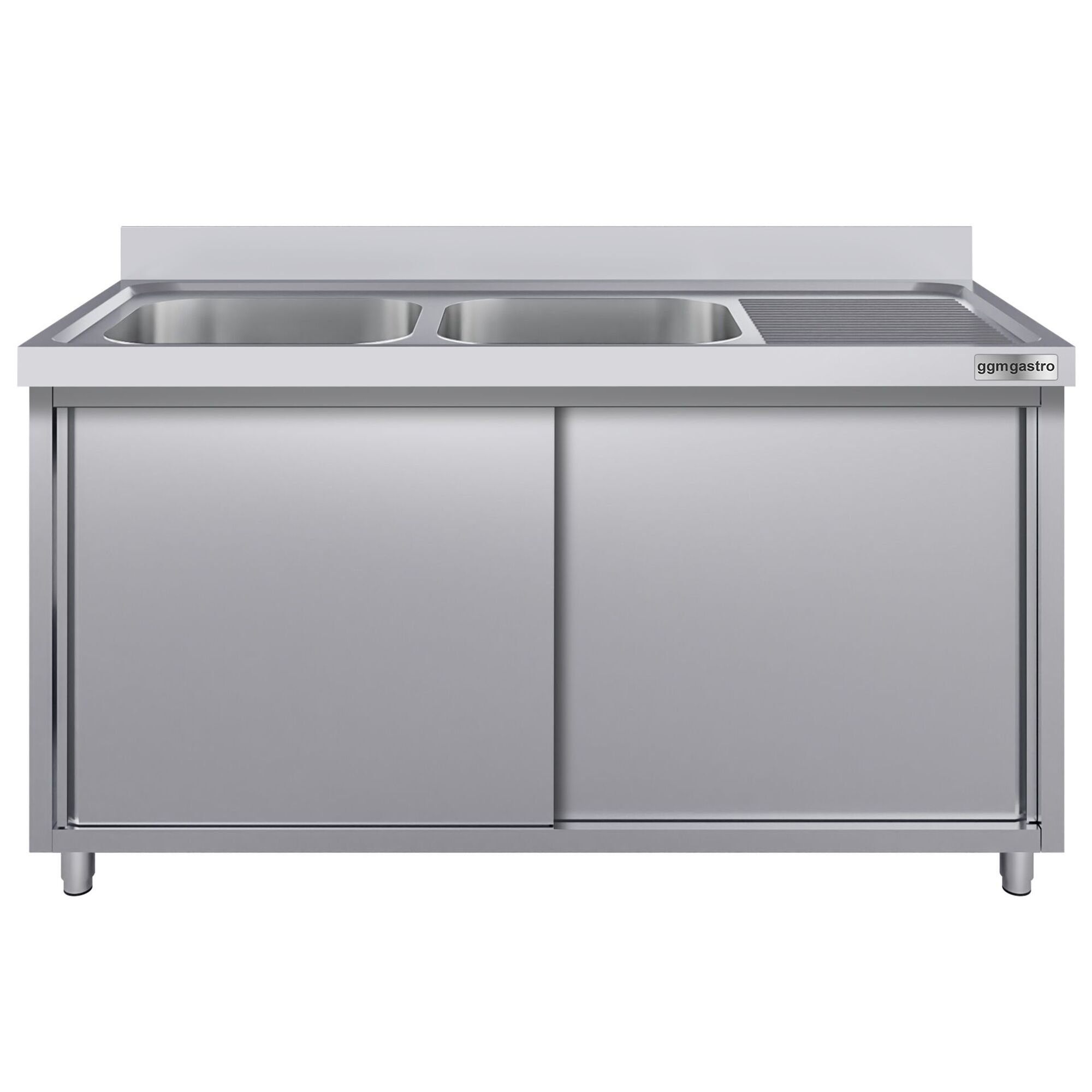 Meuble évier ECO - 2000 x 600 mm - avec 2 bacs à gauche
