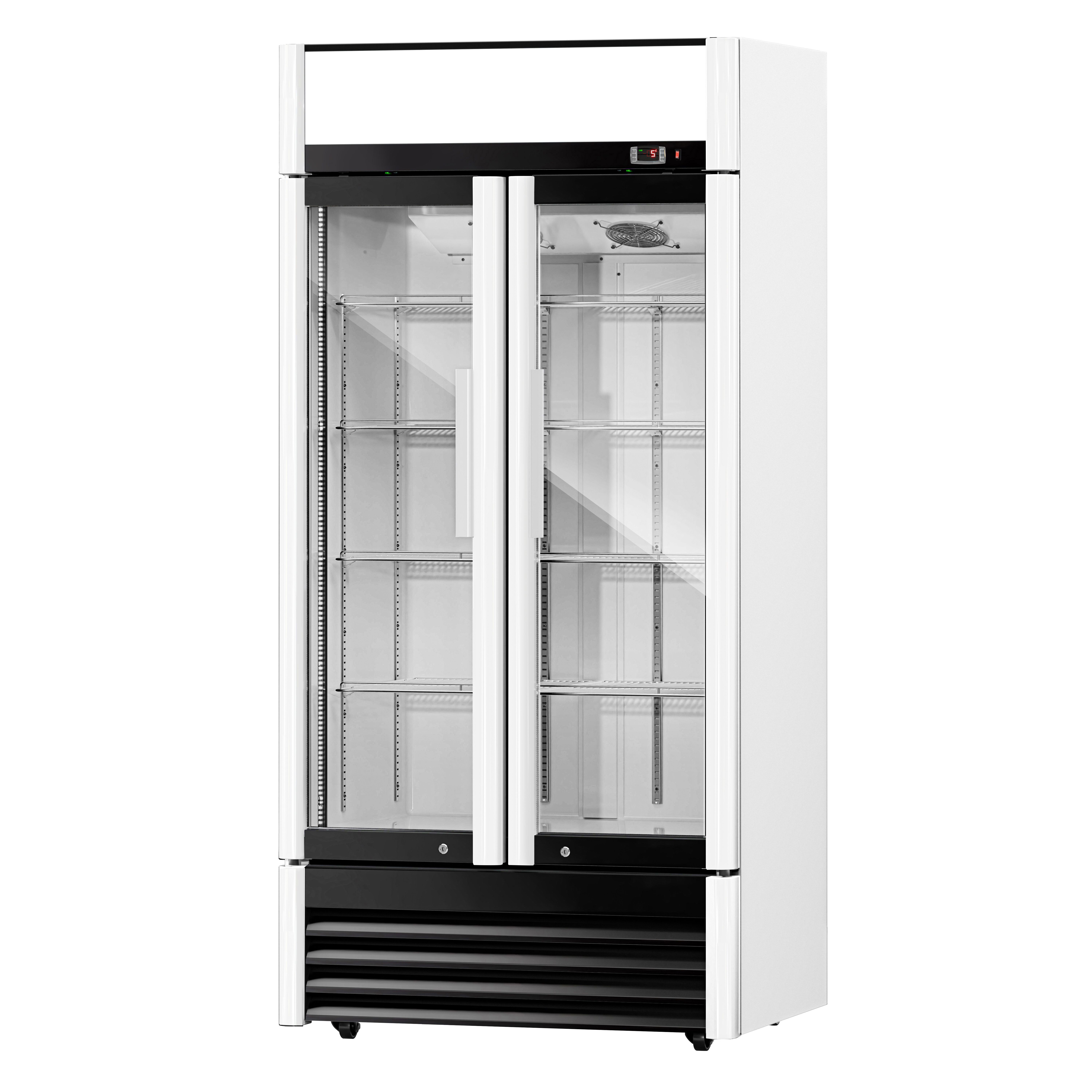 Vitrine réfrigérée à boissons - 925mm - 630 L - 2 portes vitrées - éclairage LED - thermostat numérique - -2 à +8 °C
