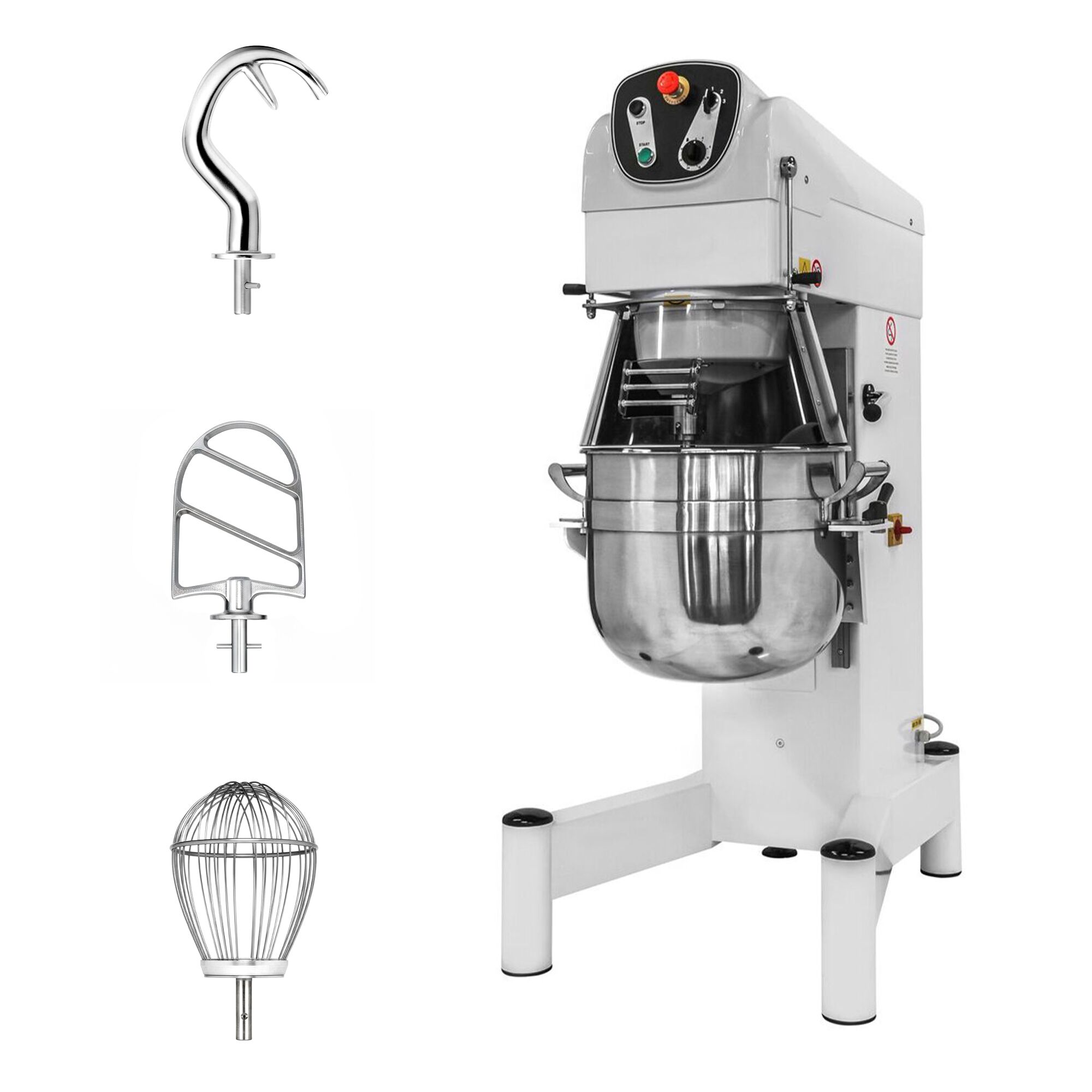 Batteur-mélangeur planétaire professionnel - 60L - 2,2kW - incl. 3 outils