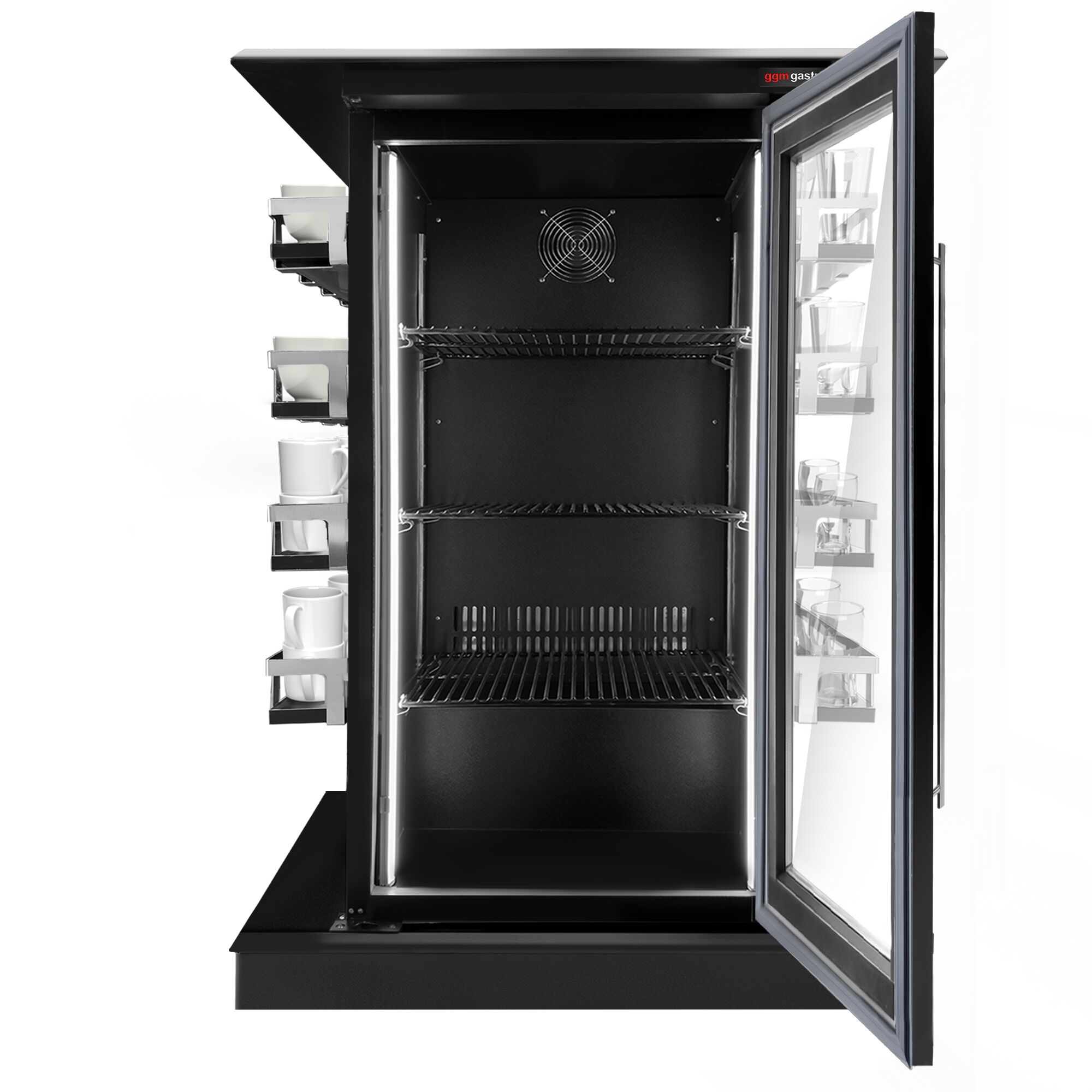 Display Fridge - 820mm - 110 Litres - with 1 hinged glass door - LED lighting - digital controller with temperature display - Temperature range 2 to 12 °C
