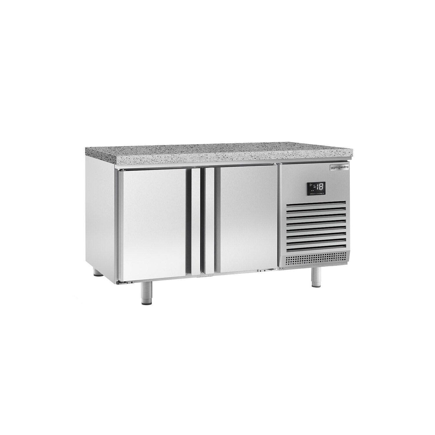 Table de congélation pour boulangerie Premium PLUS - 1618 x 800 mm - avec 2 portes - plan de travail en granit