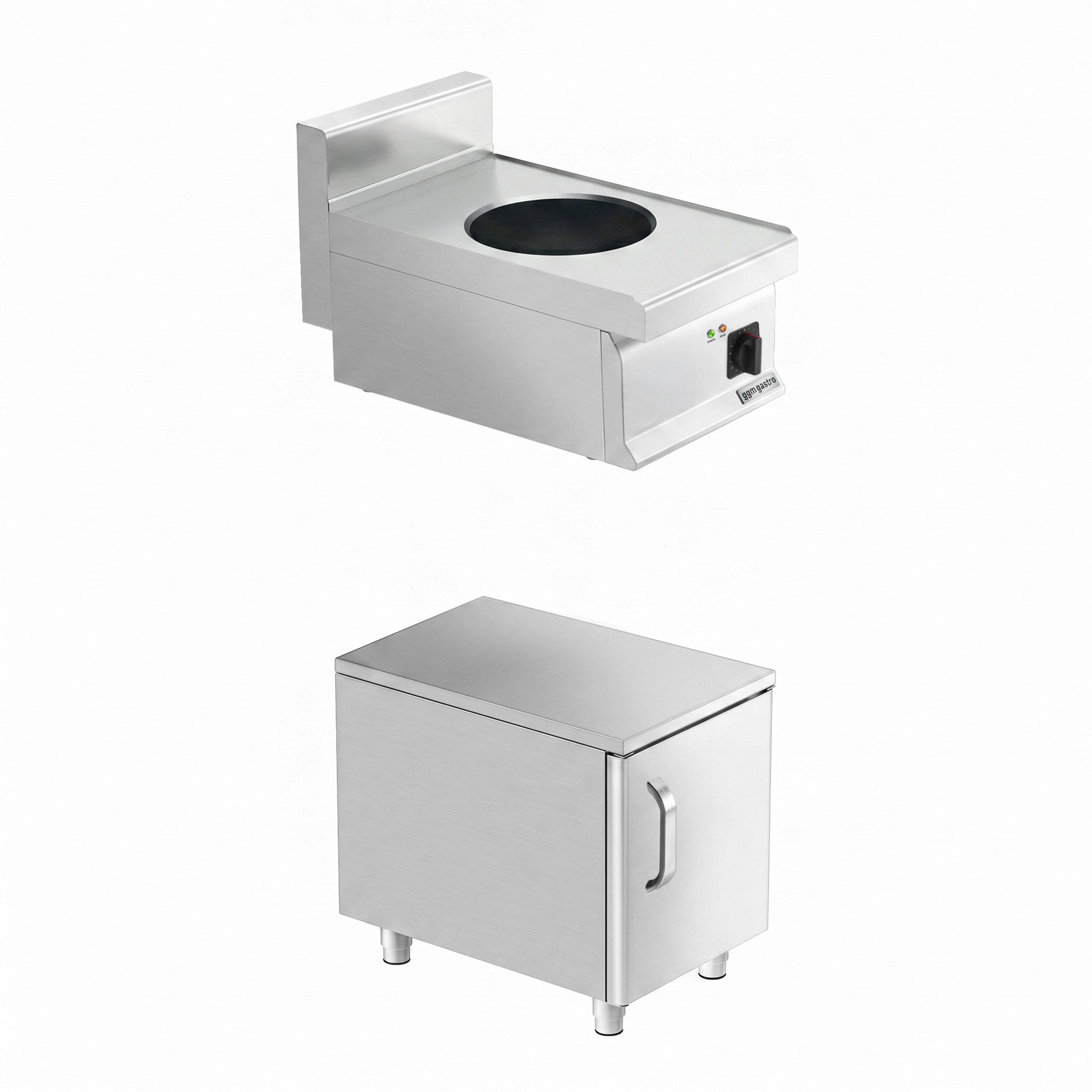 Wok à induction - 3,5 kW - incl. soubassement avec 1 porte