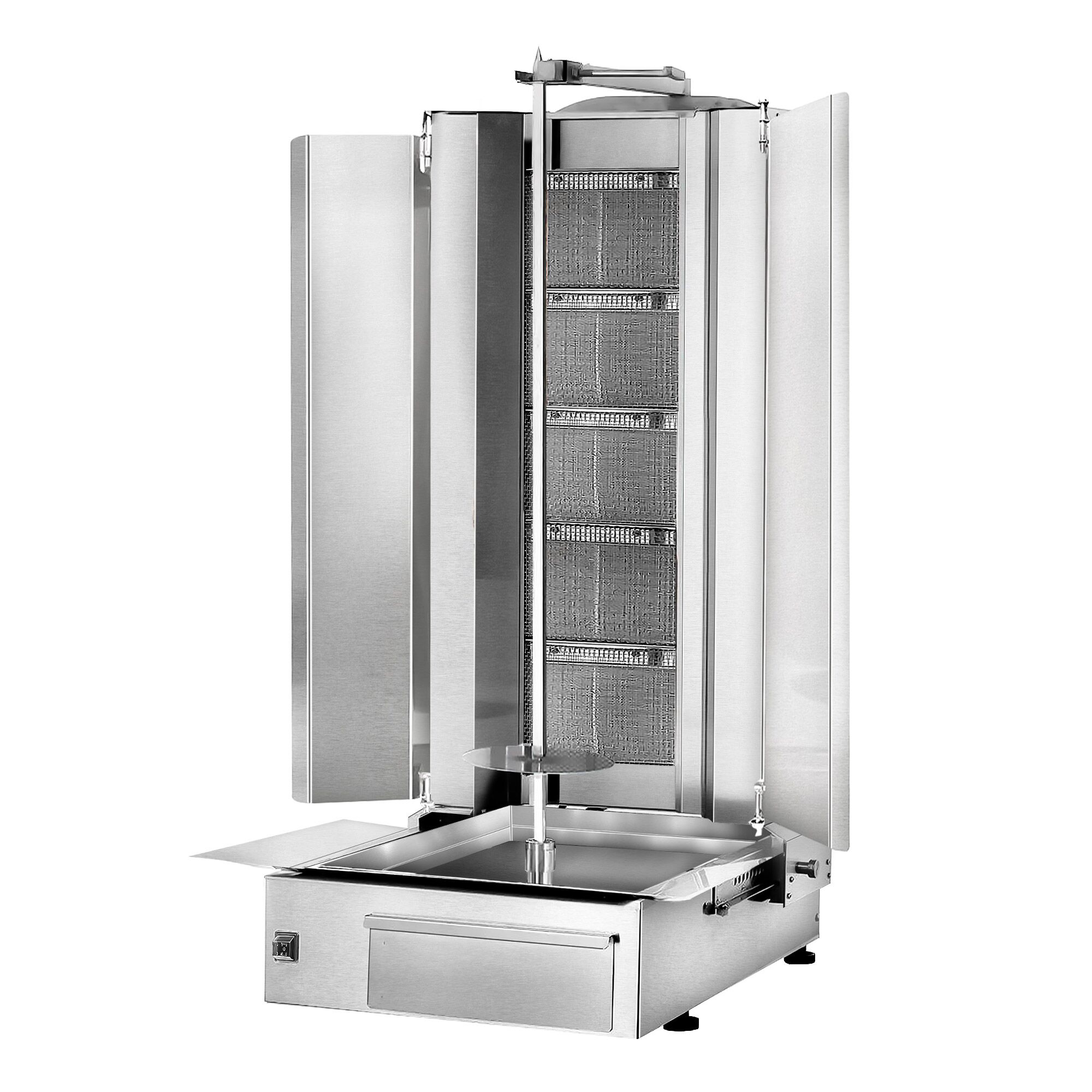 Gas Doner Kebab Grill (Shawarma/Gyros) - 5 Burner - up to 80kg - 16.25kW - incl. 2 splash guards & 2 double doors