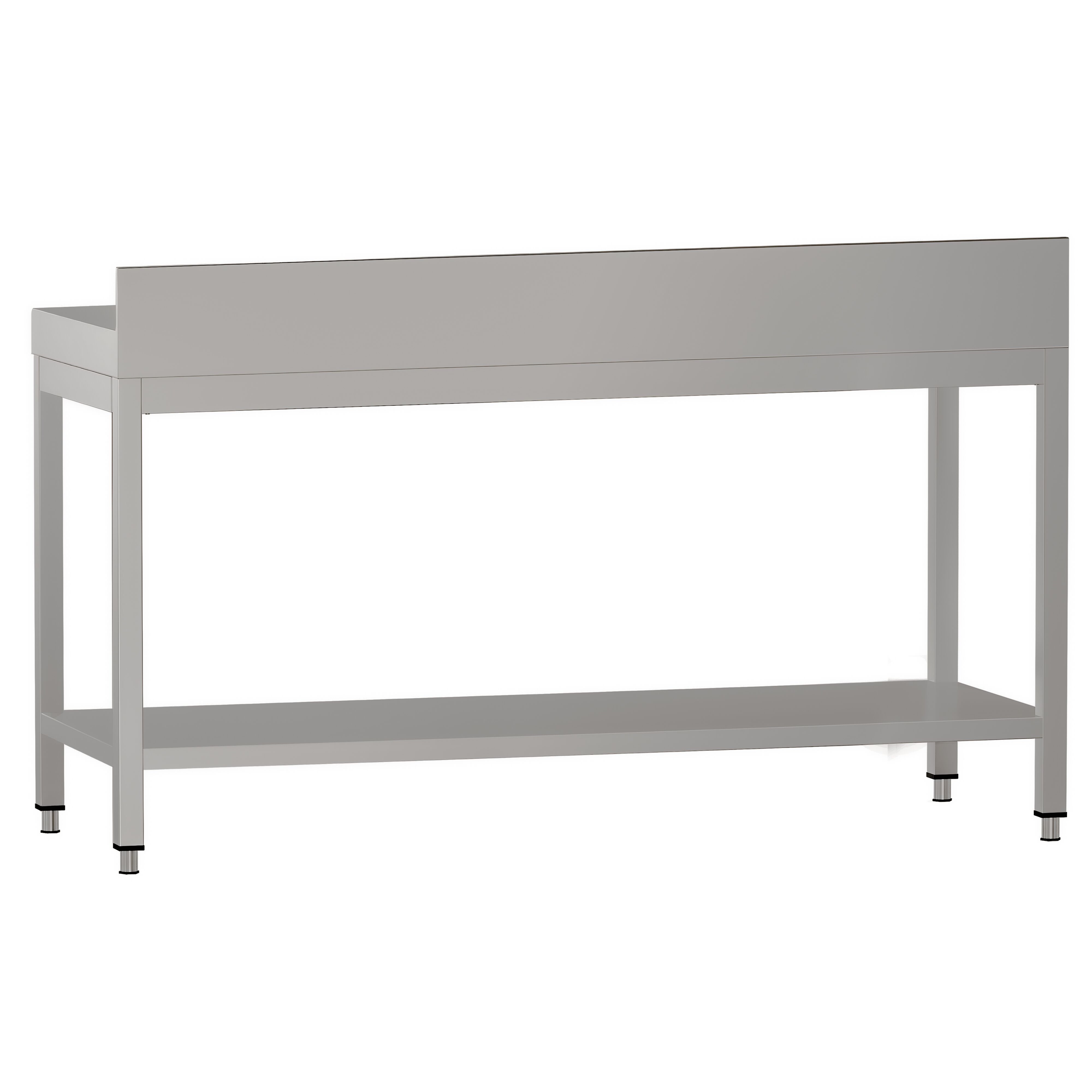 Table de travail en inox ECO – 2000 × 700 mm – avec tablette inférieure & dosseret