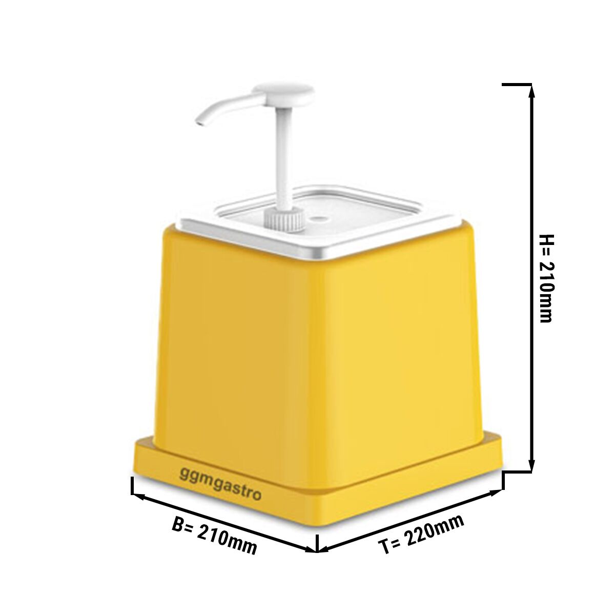 Mustard / Sauce Dispenser - 2L - Polypropylene - Yellow