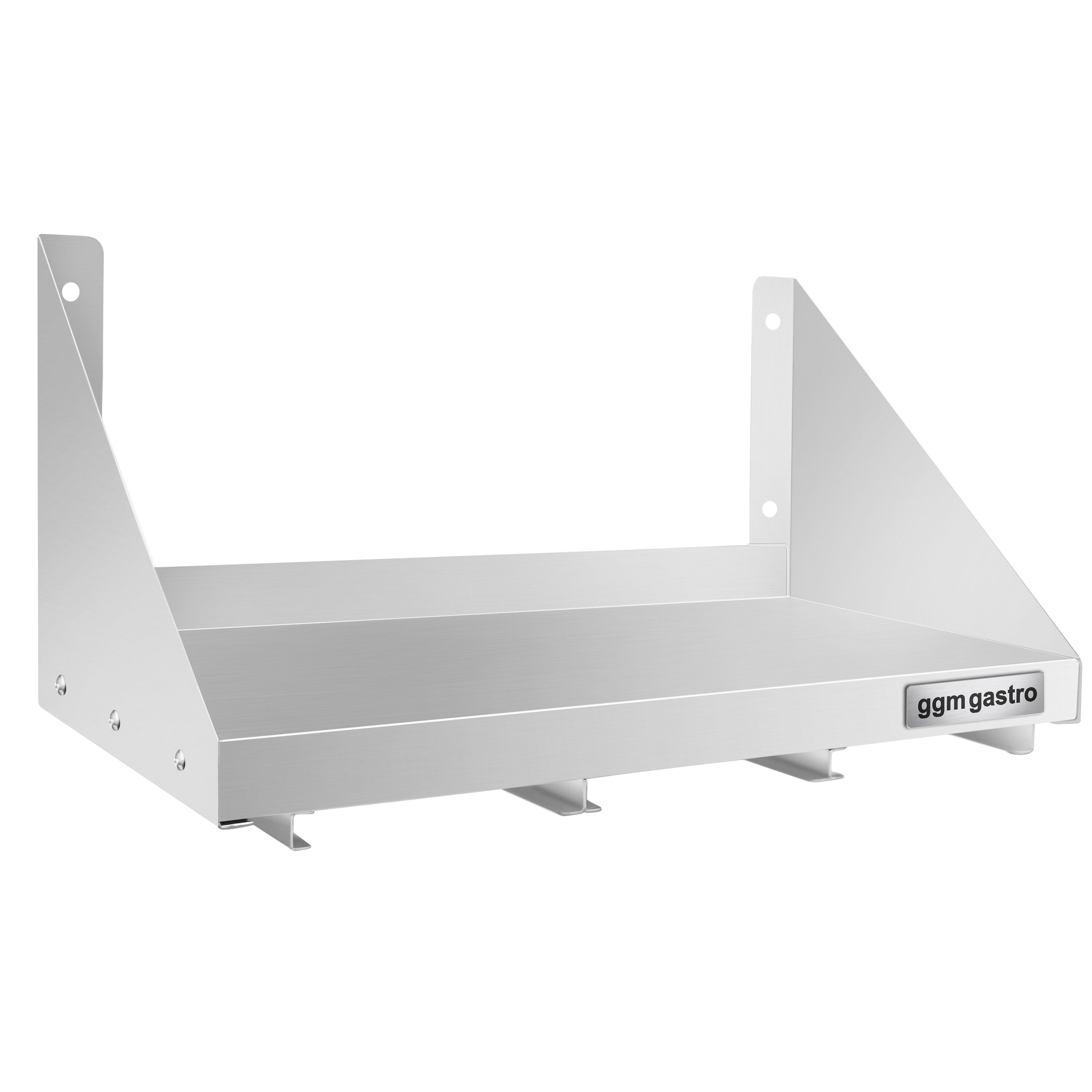 Étagère murale en inox pour Bacs GN 3x GN 1/6 - 600x300mm - 1 niveaux - incl. glissières pour bacs GN