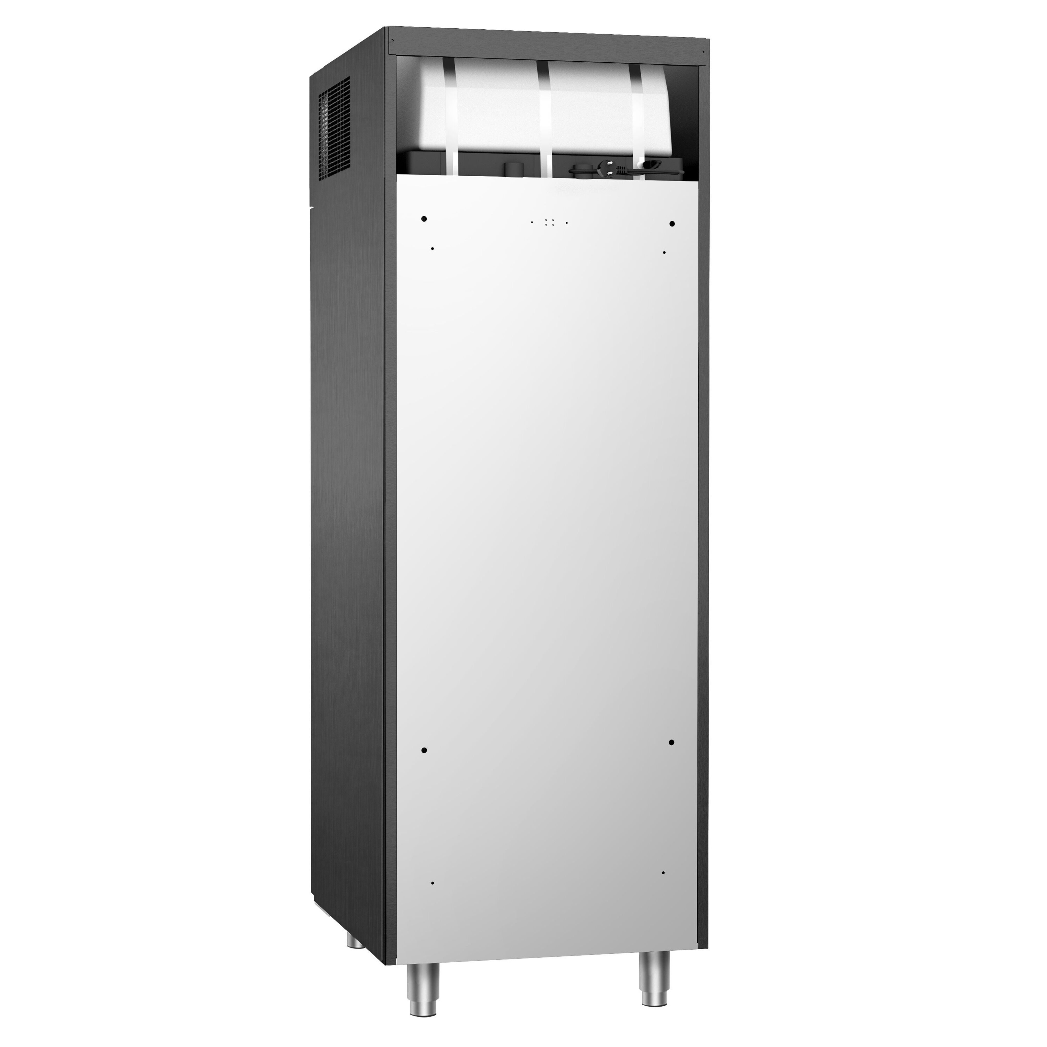 Armoire réfrigérée positive Inox AISI 304 PREMIUM - GN 2/1 - 700 L - avec 1 porte & Glissières GN & 4 grilles GN 2/1 - Anthracite