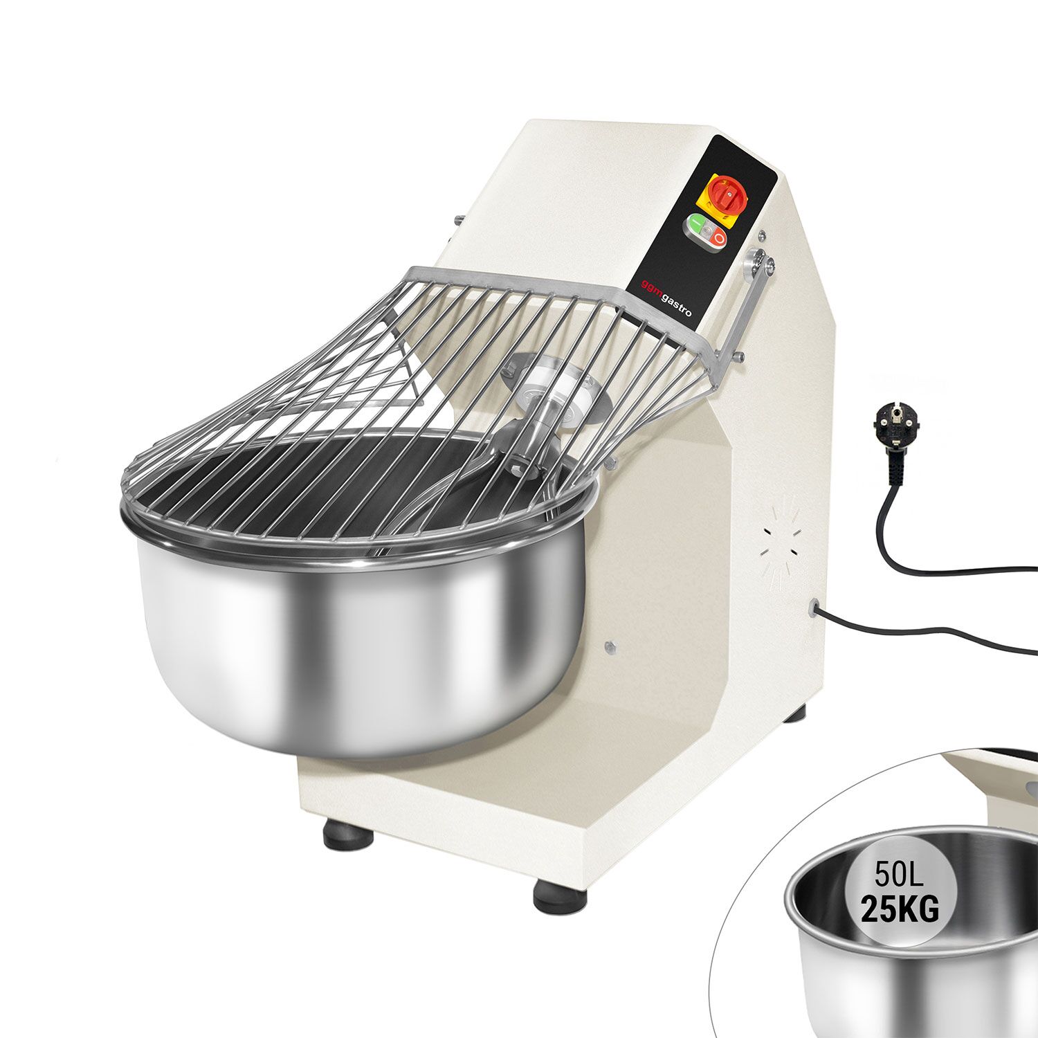 Spiraalkneder - 50l / 25kg - 1 snelheid - met vaste kom - 230V