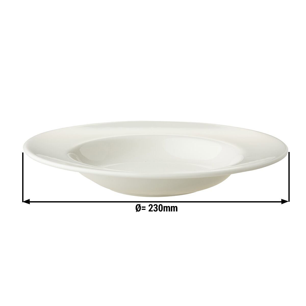 (6 pieces) LUX - Plate deep Maastricht - Ø 23 cm - Ivory