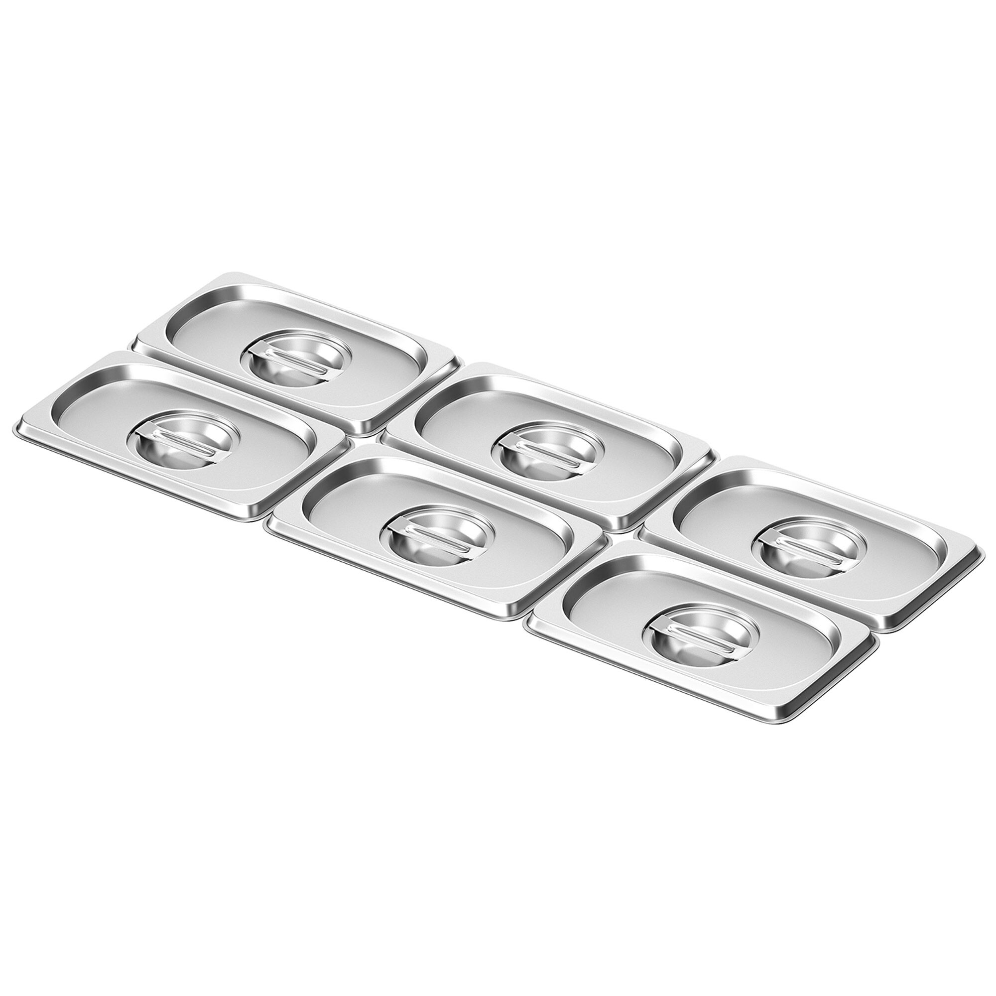 (6 pièces) Couvercle en acier inoxydable GN 1/9