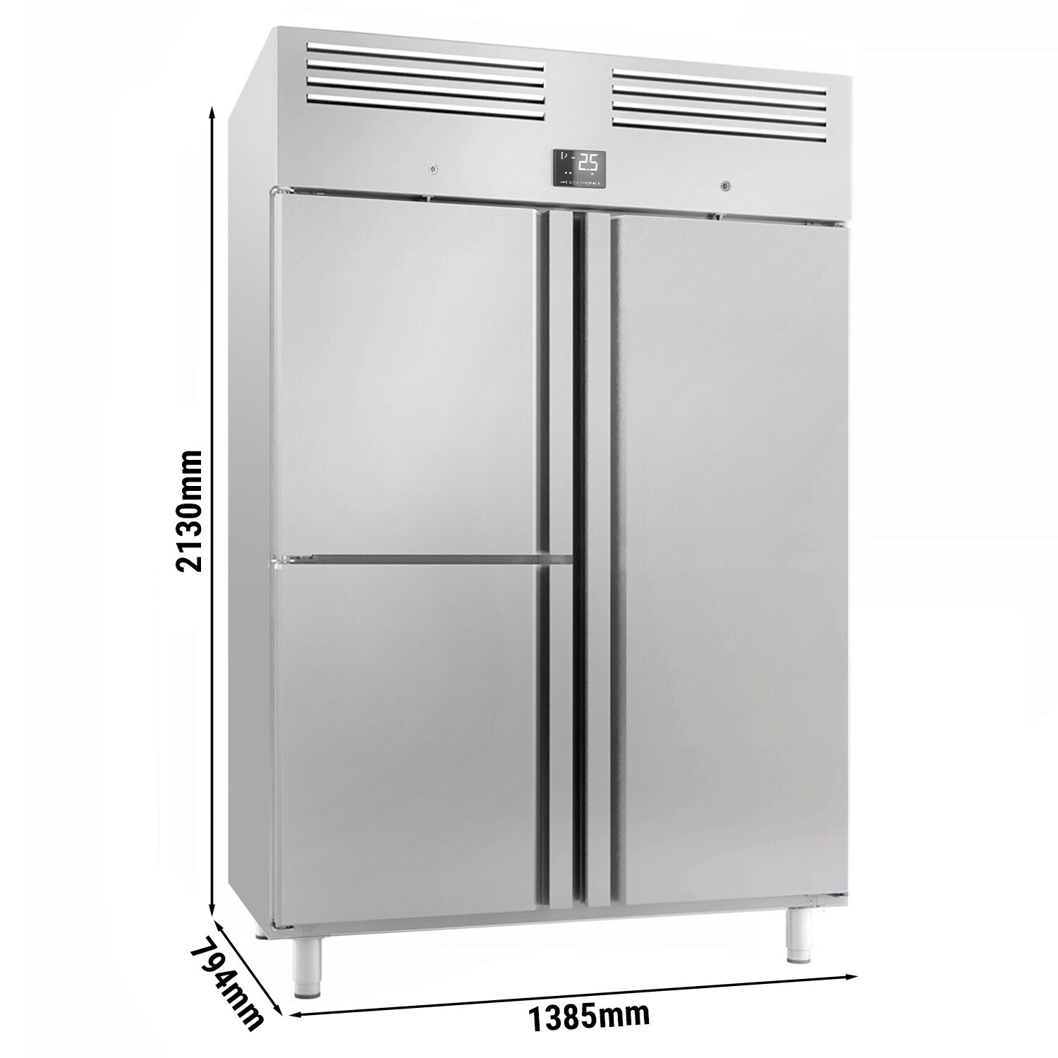 Armoire réfrigérée positive Inox AISI 304 PREMIUM PLUS - GN 2/1 - 1240 L - avec 3 portes