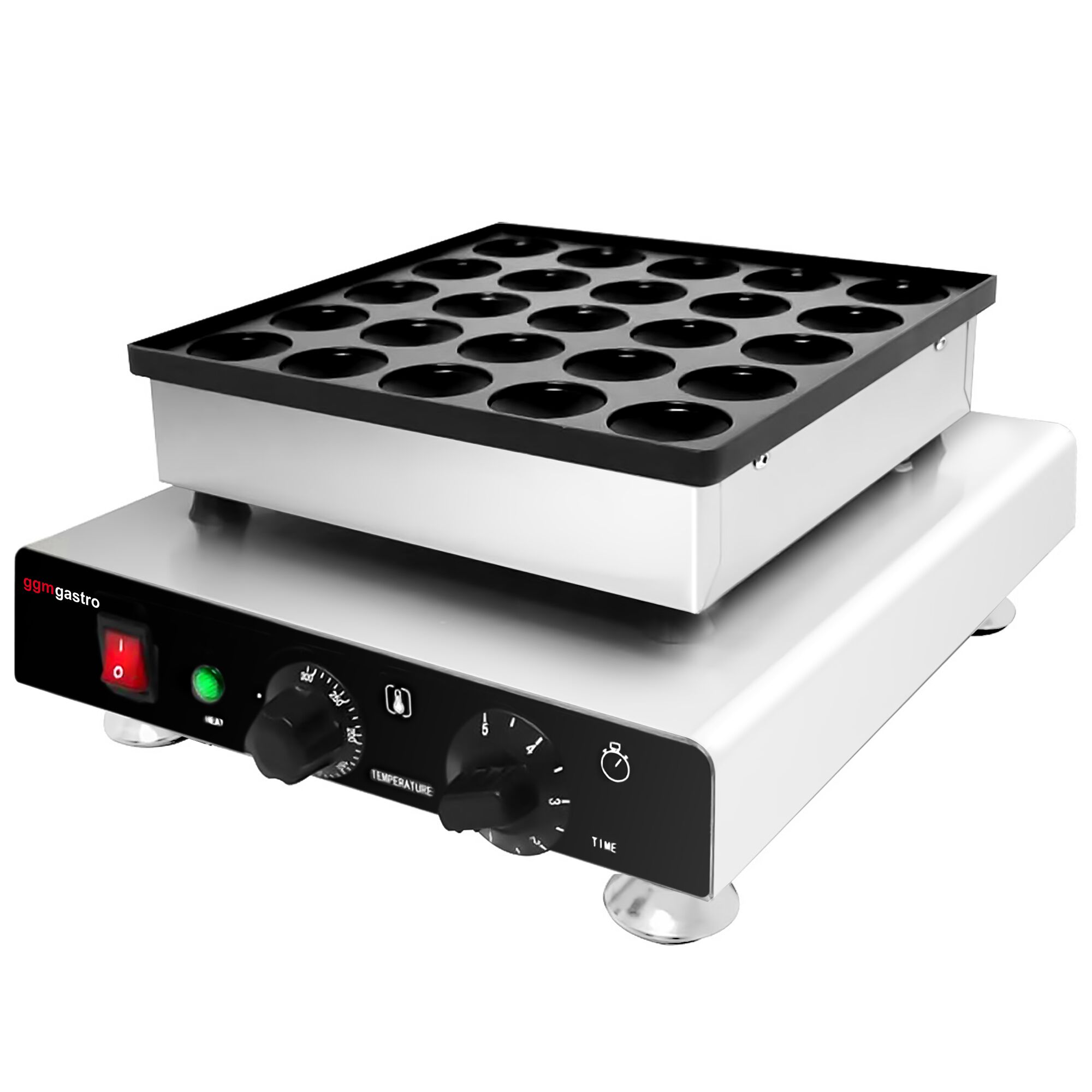 Gaufrier – simple – manuel – 850 watts – Forme : poffertjes – pour 25 pièces