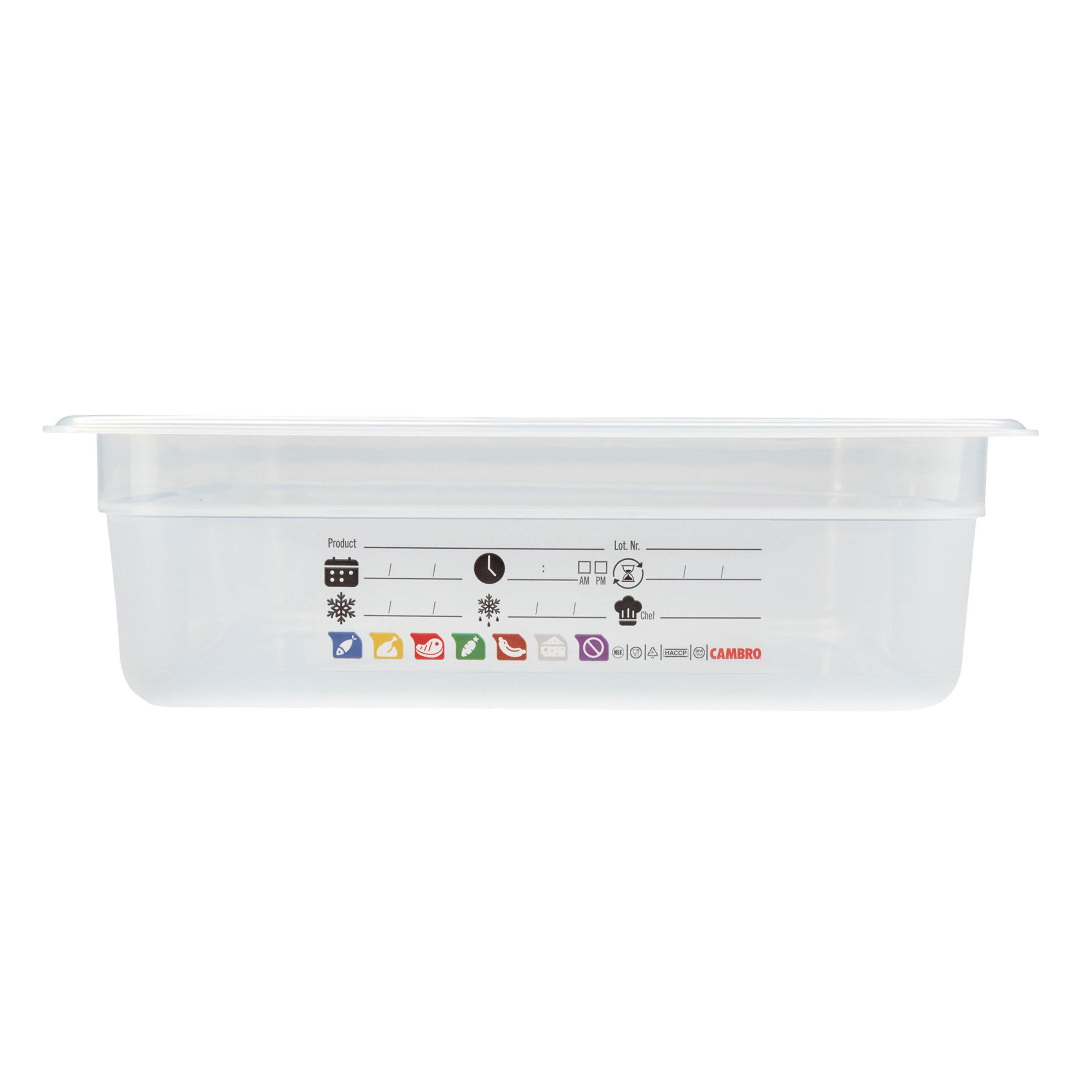 (6 pièces) CAMBRO | SafeTrak - Récipients en polypropylène GN 1/1 - laiteux - Hauteur : 100mm