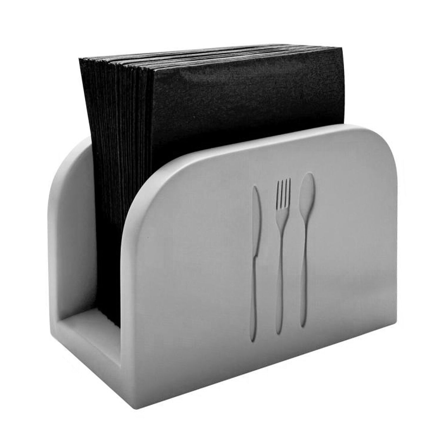 (6 pcs) Porte-serviettes de table - ELEMENT - Béton - pour env. 50 serviettes cocktail - 160x75x100mm - Gris - avec dessous anti-rayures