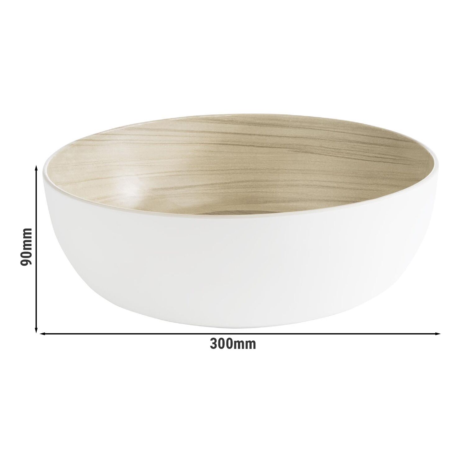 (6 st) Skål - FRIDA - Melamin - 4,7 l - fyrkantig - 300x300 mm - stapelbar, tål maskindisk - vit