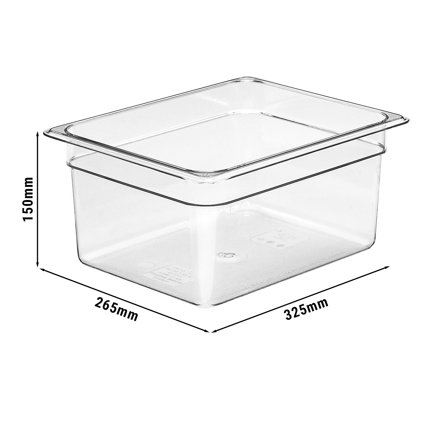 (6 pièces) CAMBRO | Camview® - Bac GN 1/2 en copolymère - Transparent - Hauteur : 150 mm - Sans BPA