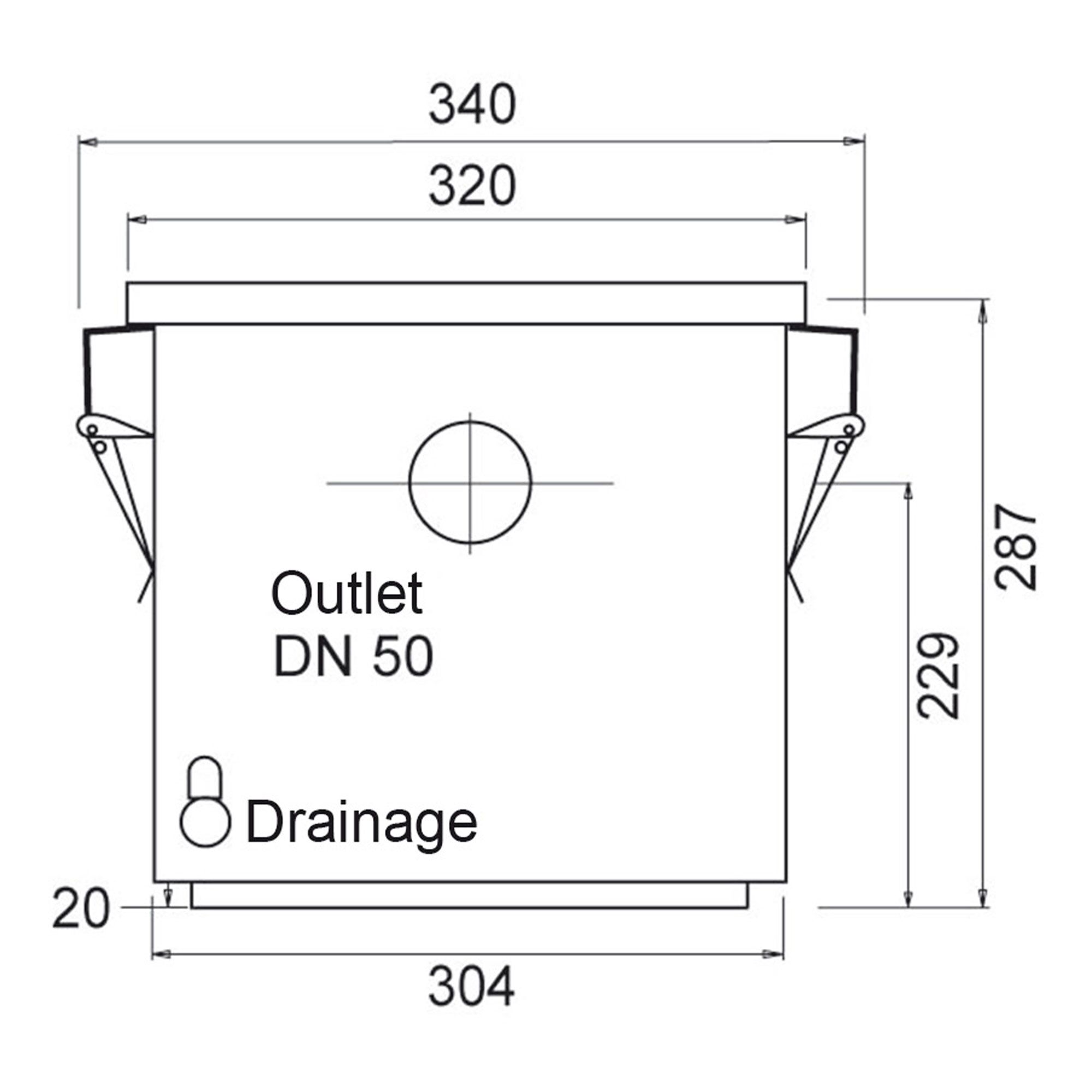 Séparateur de graisses - 20L - avec piège à boues intégré 10L - pour 50 couverts - débit 152L/h