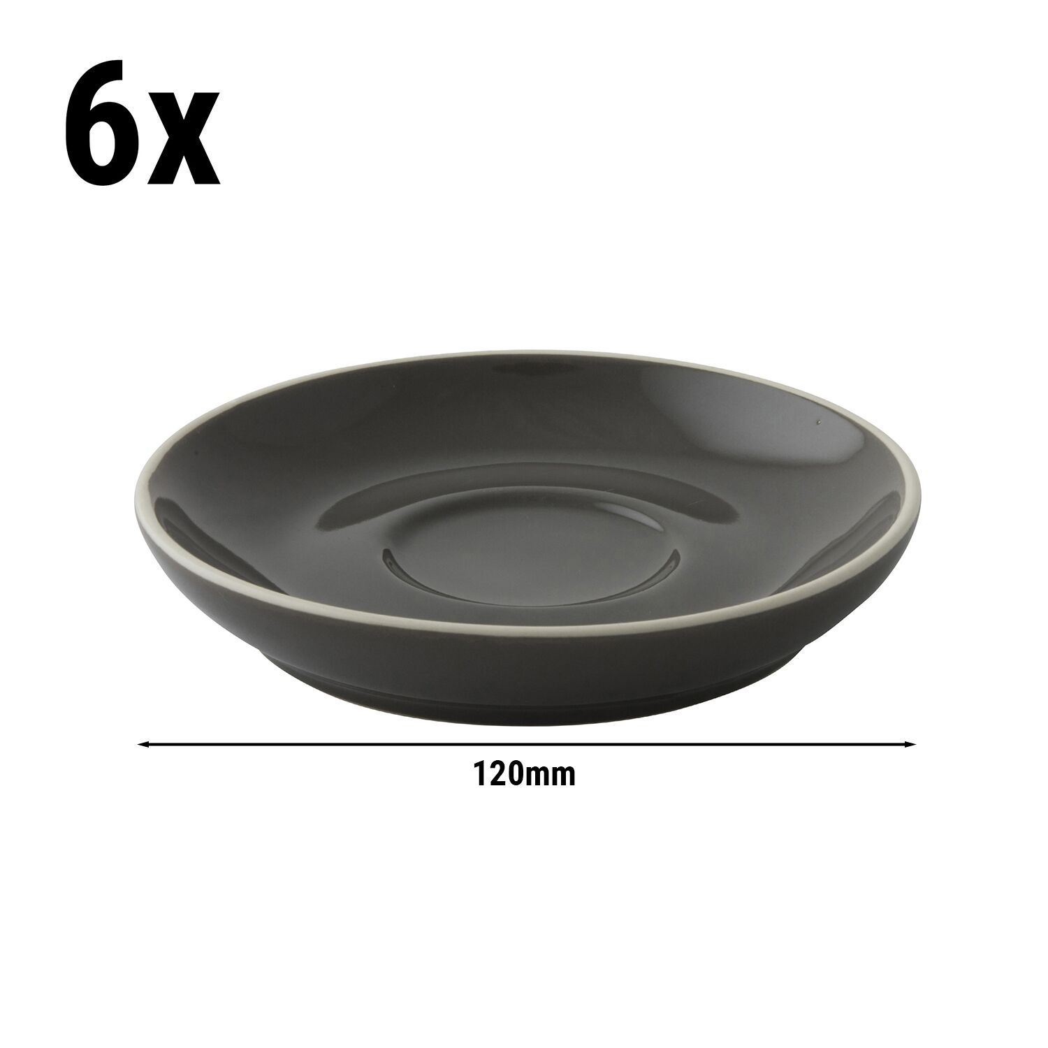 (6 pcs) COLORS - Espresso saucers - Ø120mm - Grey