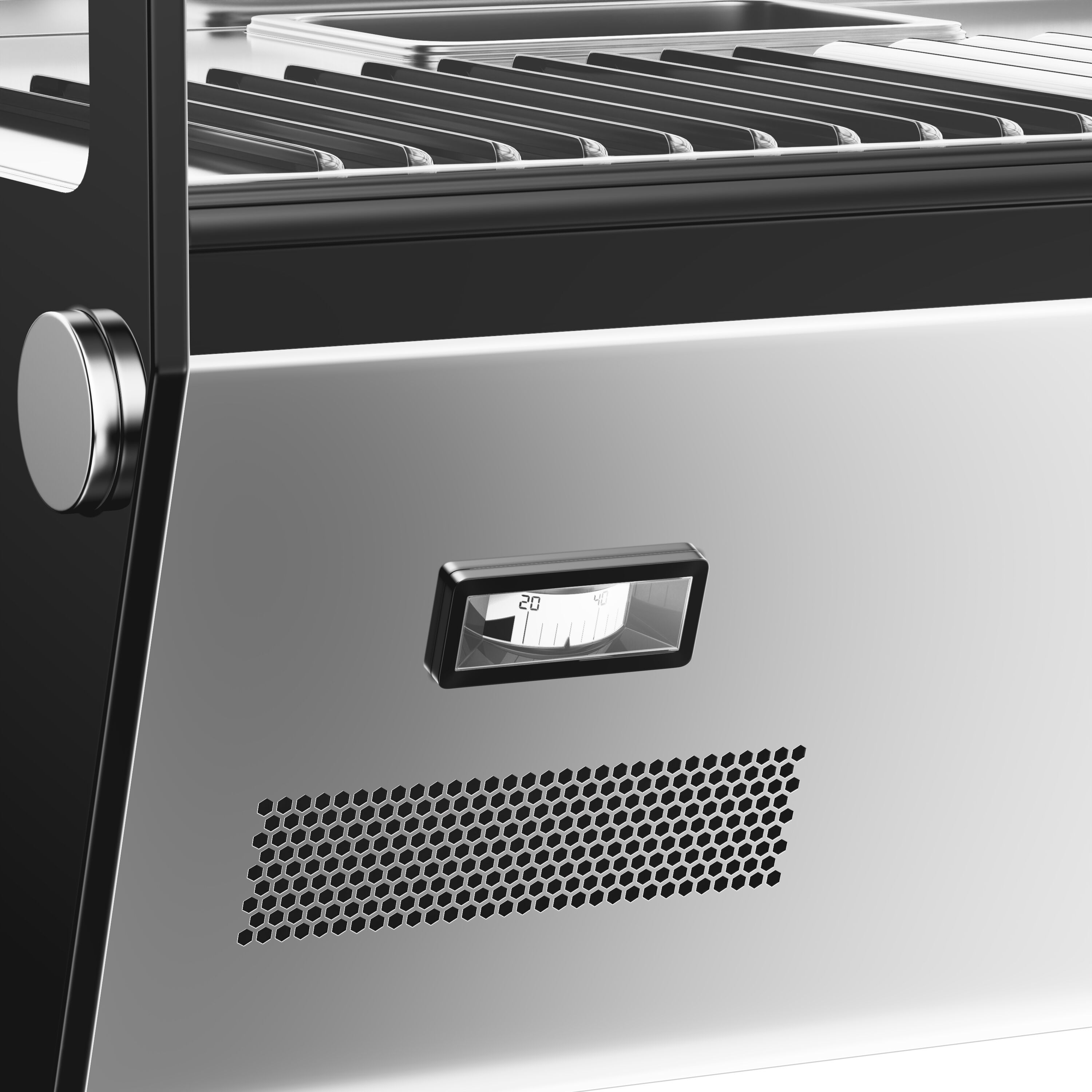 Vitrine chauffante – 880 mm – 1,5 kW – avec 3 étagères