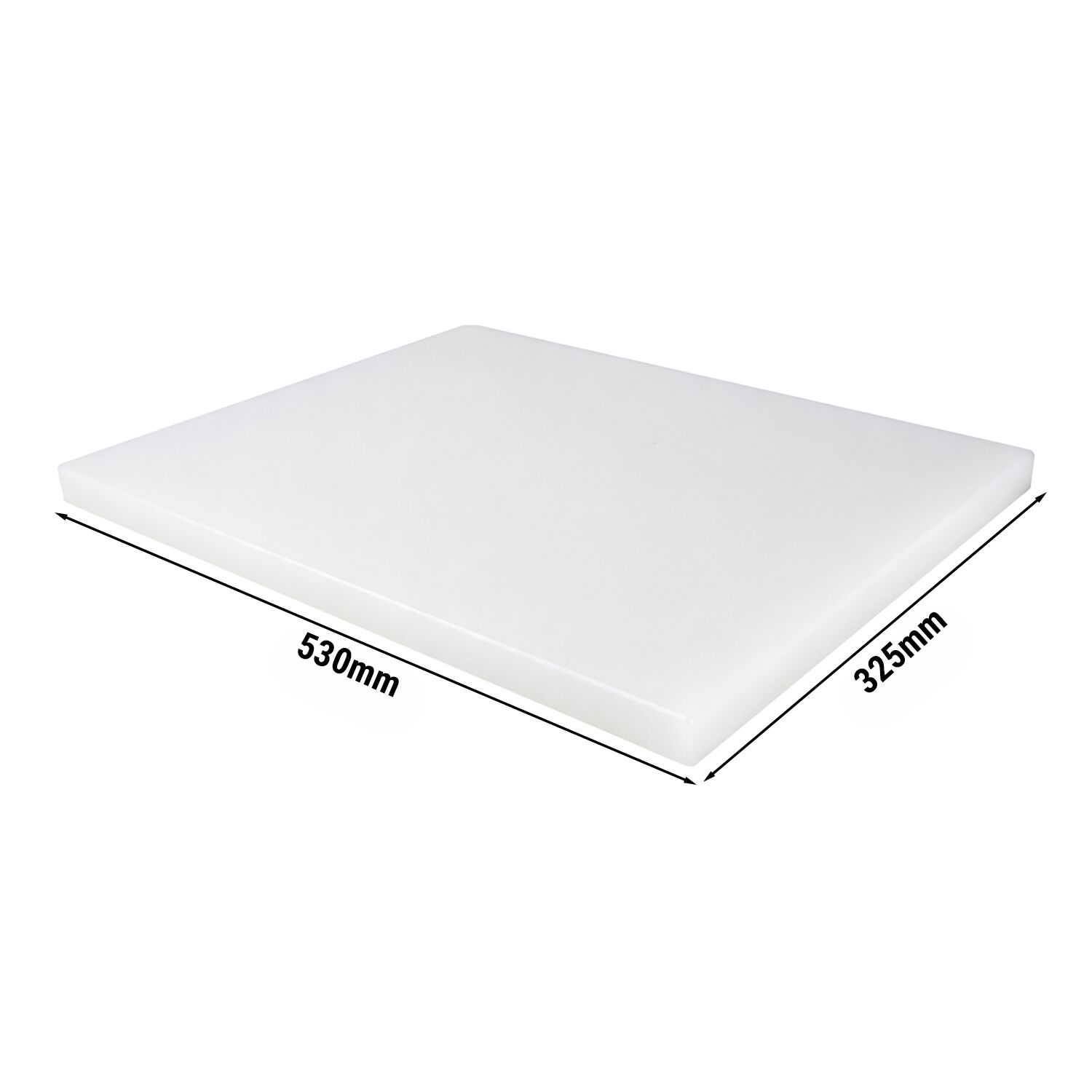 Planche à découper - 325x530mm - Épaisseur: 20mm - Conforme HACCP - Polyéthylène - Blanc