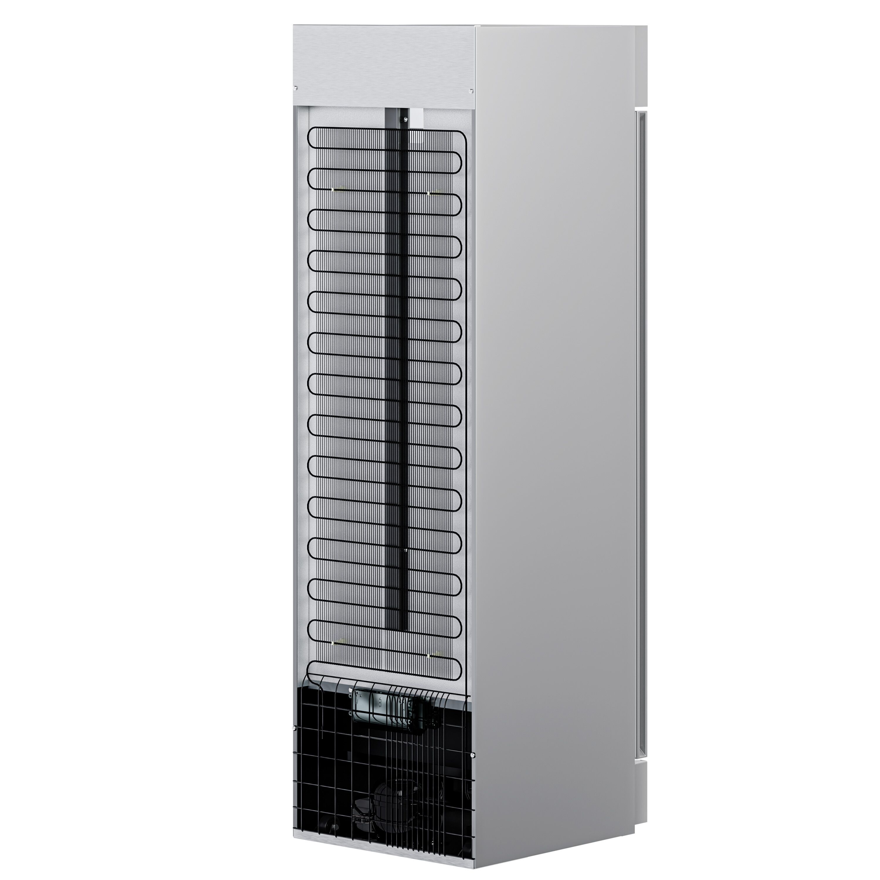 Vitrine réfrigérée à boissons - 595mm - 358 L - porte vitrée sans cadre - 1 porte vitrée - avec caisson lumineux - éclairage LED - affichage digital de la température - Gris - +1 à +10 °C