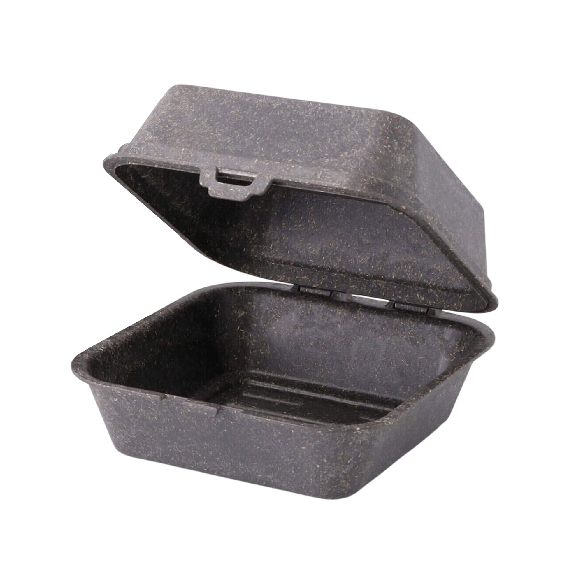(60 pièces) Boîte à burger réutilisable - 157x148x84mm - couvercle à charnière - Gris