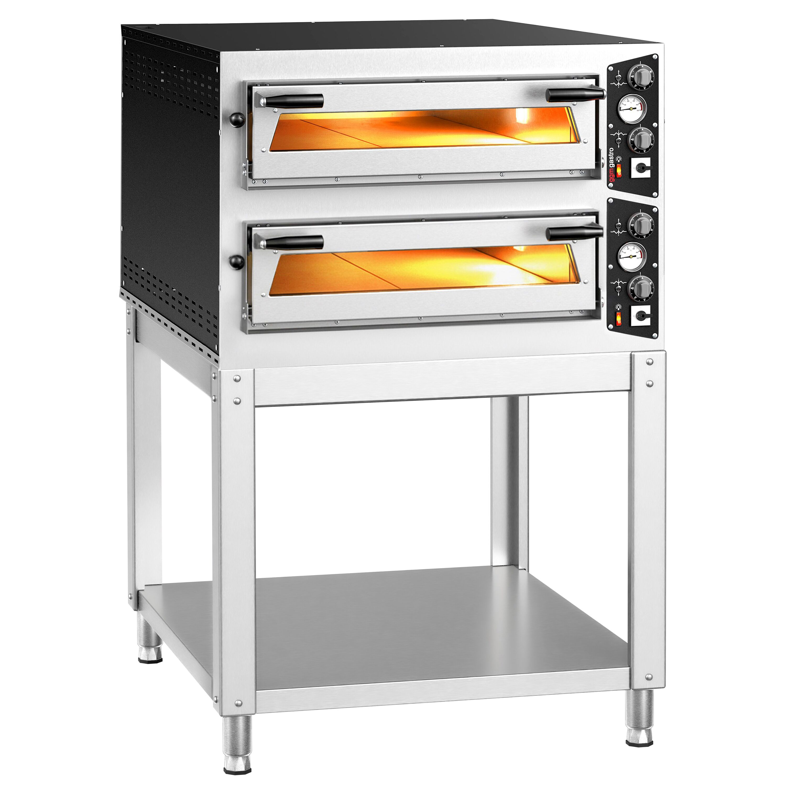 Four à pizza électrique – 6+6 x 35 cm (profondeur) – Manuel – incl. support inférieur