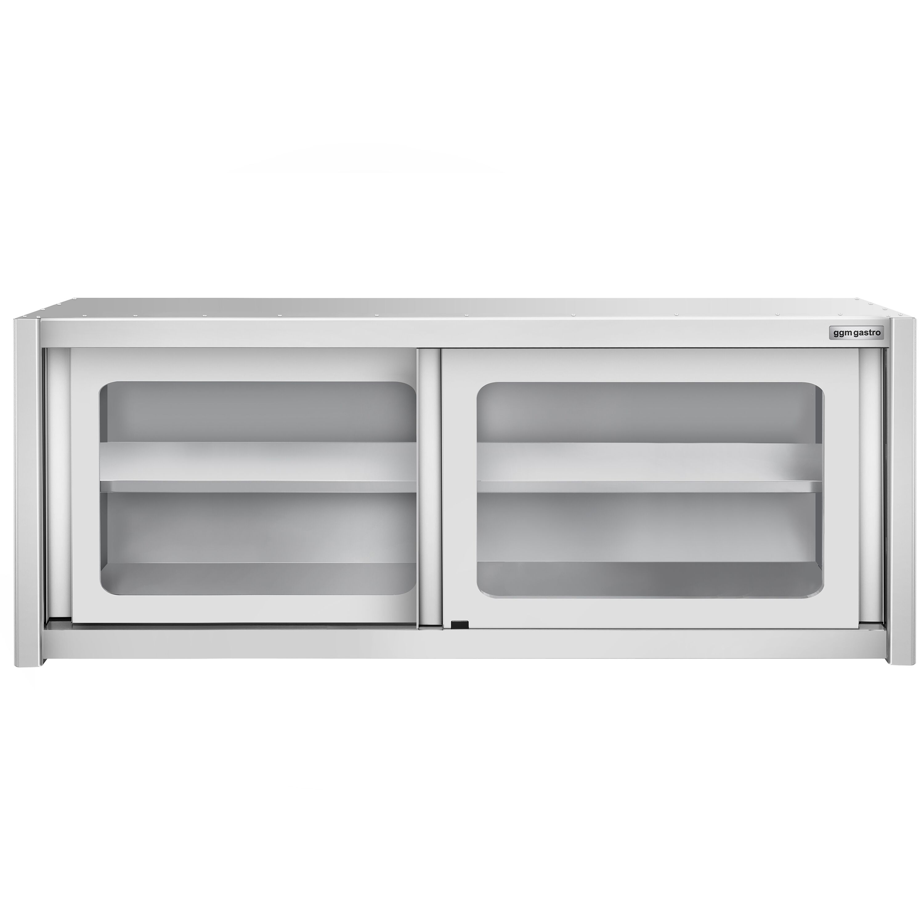 Armoire murale en acier inoxydable - 2000x400mm - avec portes coulissantes vitrées - 650mm de haut