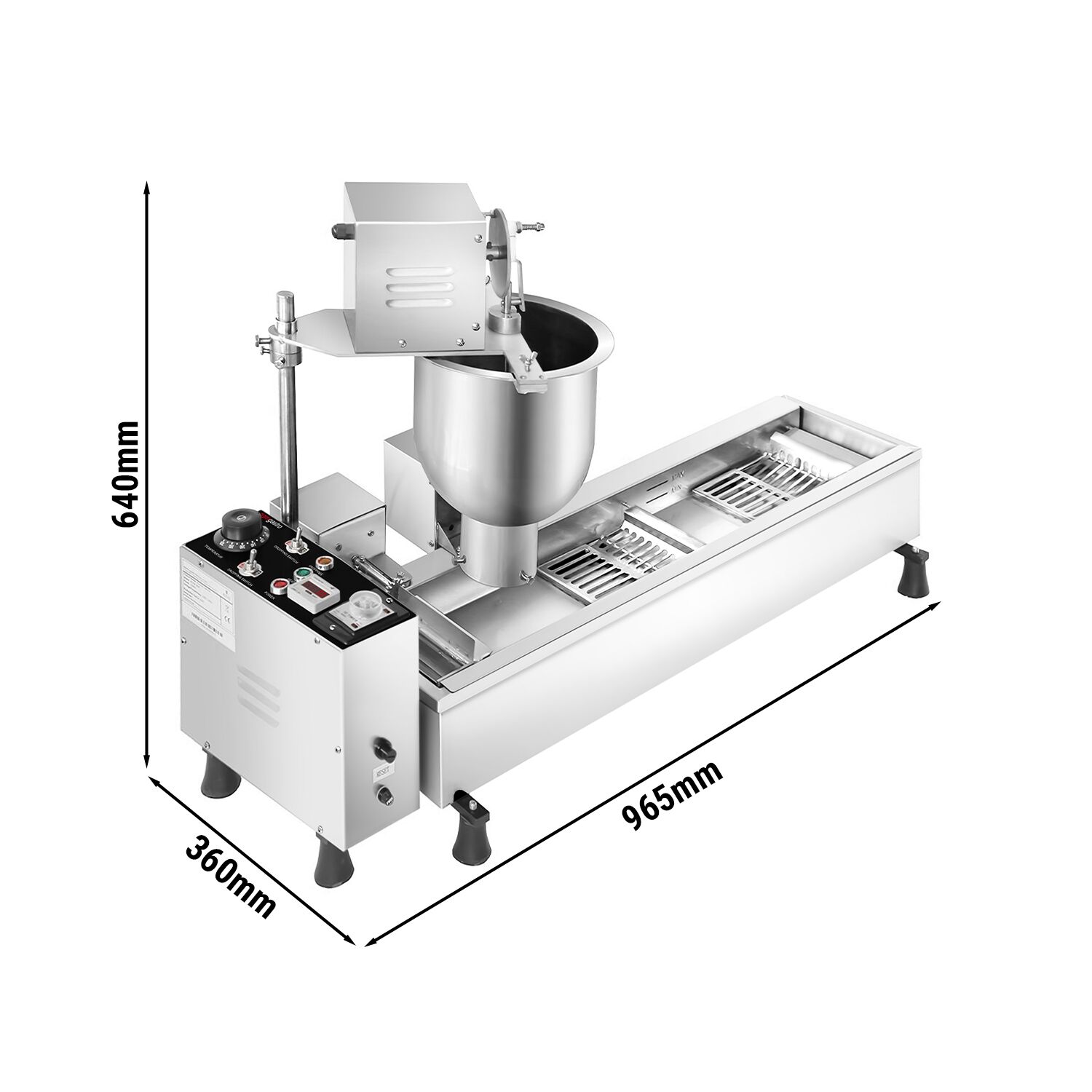 Machine à donuts automatique - 3,0kW - Capacité: 250-400 pcs/h - Tailles de donuts: 40-50mm; 60-70mm; 80-90mm - Manuel
