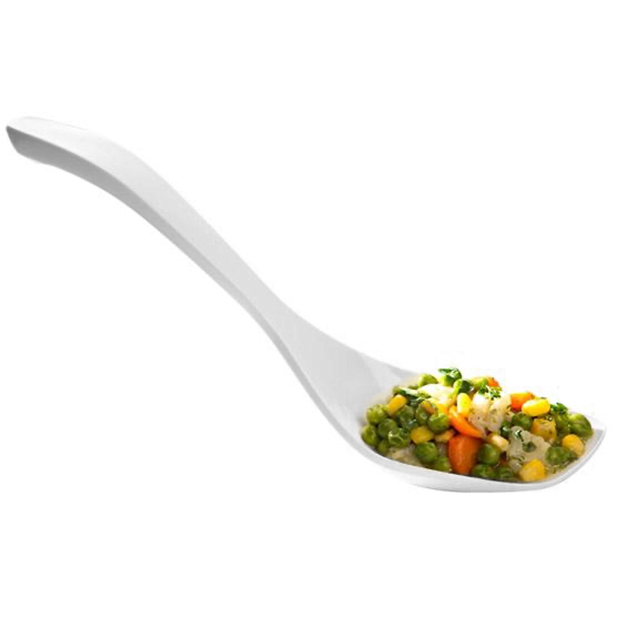 (6 pcs) Cuillère de service PREMIUM - Ø65mm - Longueur : 265mm - Mélamine - Blanc