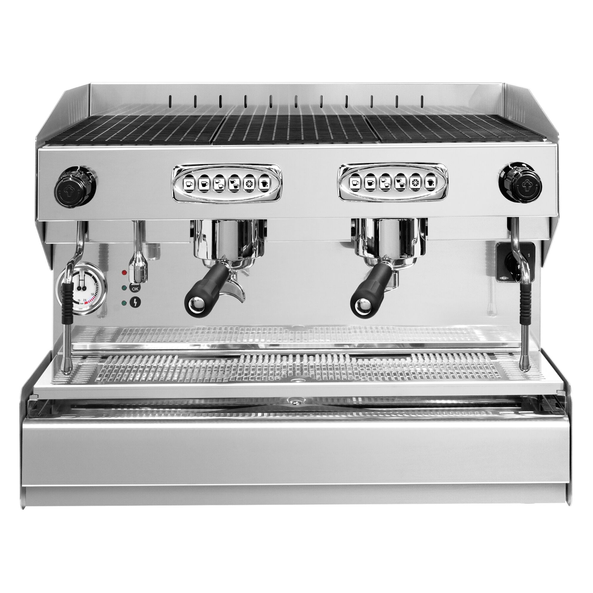 Machine à café porte-filtre « Allegro » – 2 groupes – avec système de préinfusion inclus