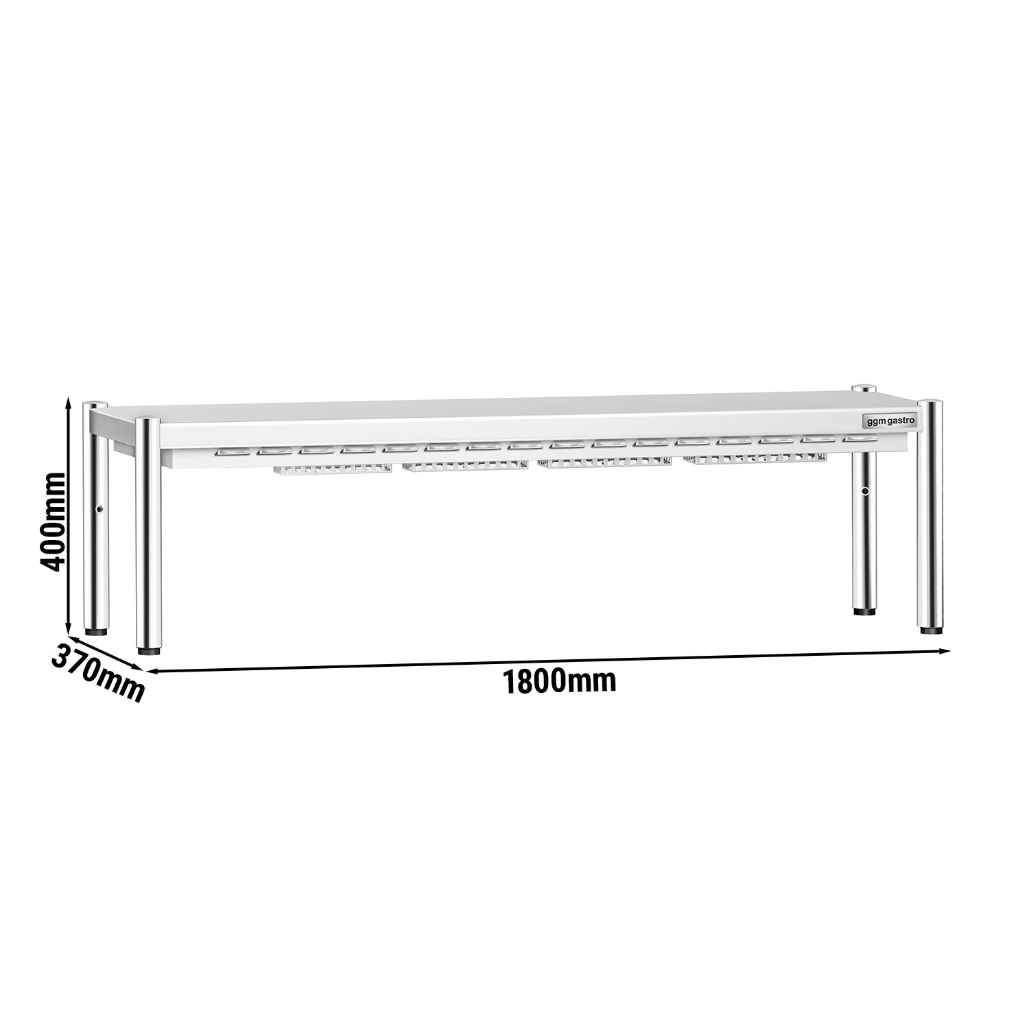 Pont chauffant PREMIUM infrarouge - 1800x370mm - 1,4kW - 1 étage chauffant - réglable en hauteur