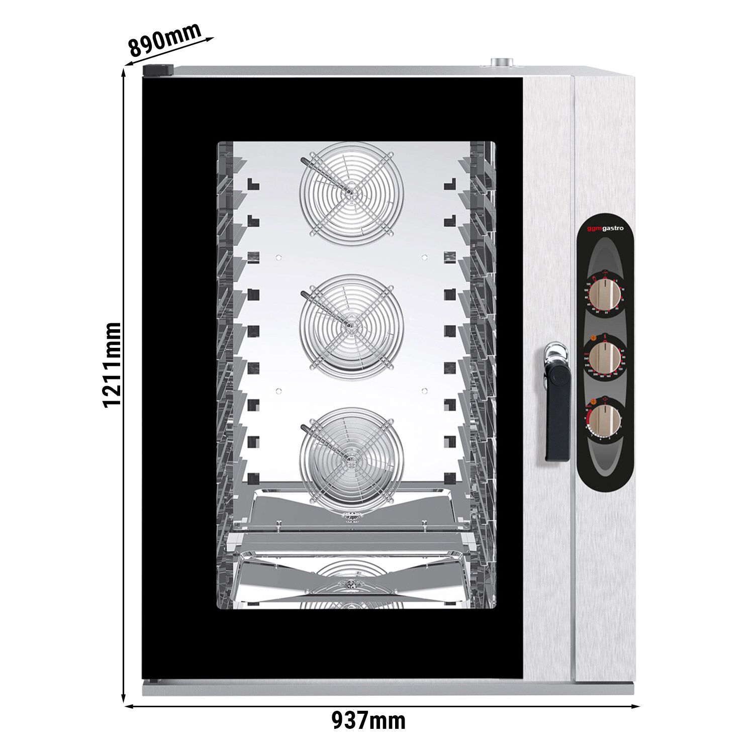 Electric Commercial Combi Oven - Manual Controls - 12x GN 1/1 - incl. Mounting brackets
