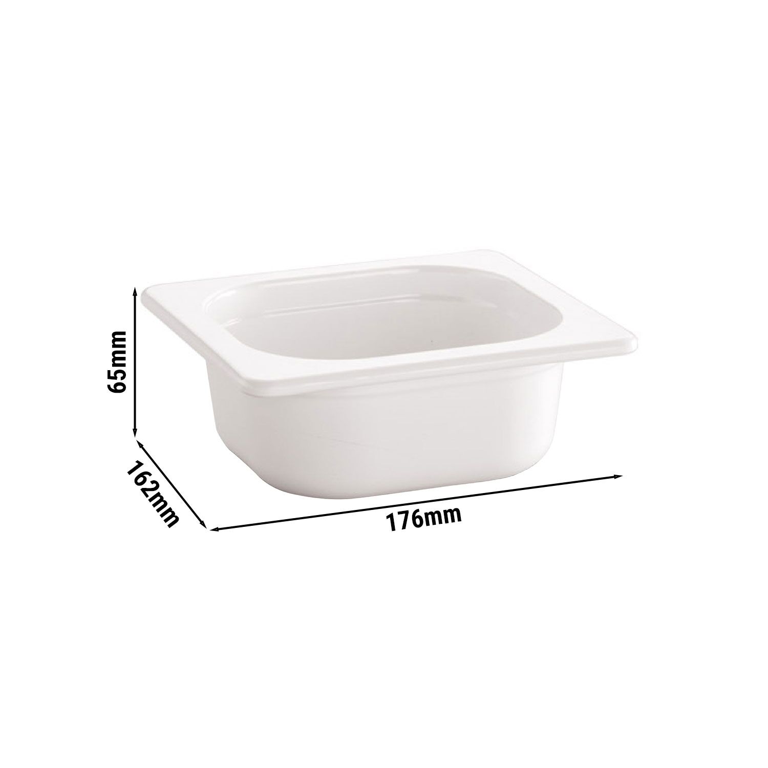 (6 pièces) Bac en mélamine GN 1/6 - ECOLINE - 0,8 litre - Hauteur : 65 mm