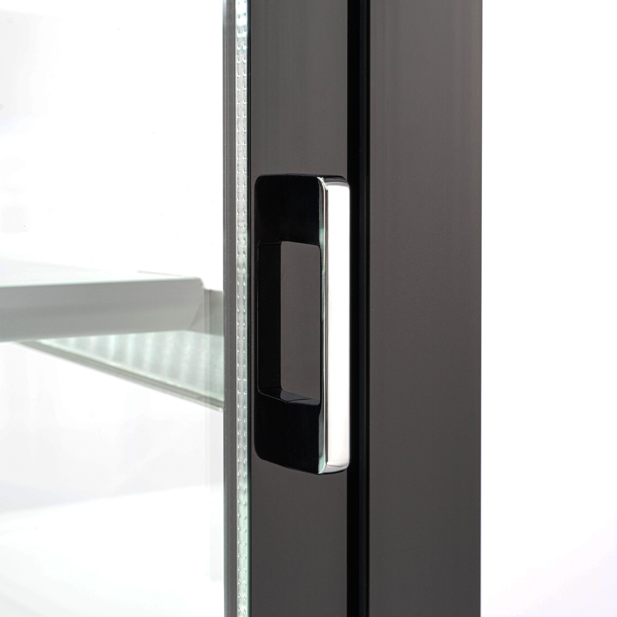 Vitrine à pâtisserie réfrigérée - 686L - 1200mm - Double vitrage - avec 3 étagères - portes coulissantes vitrées arrière - Noir