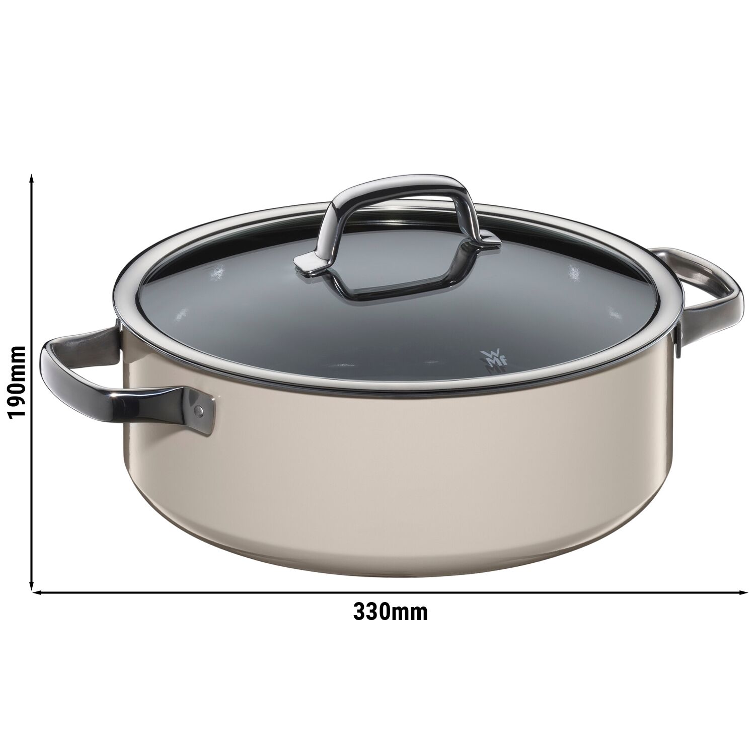 WMF | Fusiontec Mineral – Cocotte – Ø 280 mm – avec couvercle en verre – Macadamia