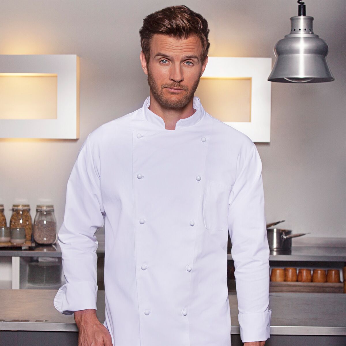 (6 pièces) KARLOWSKY | Veste de cuisine Basic - Blanc - Taille : 3XL