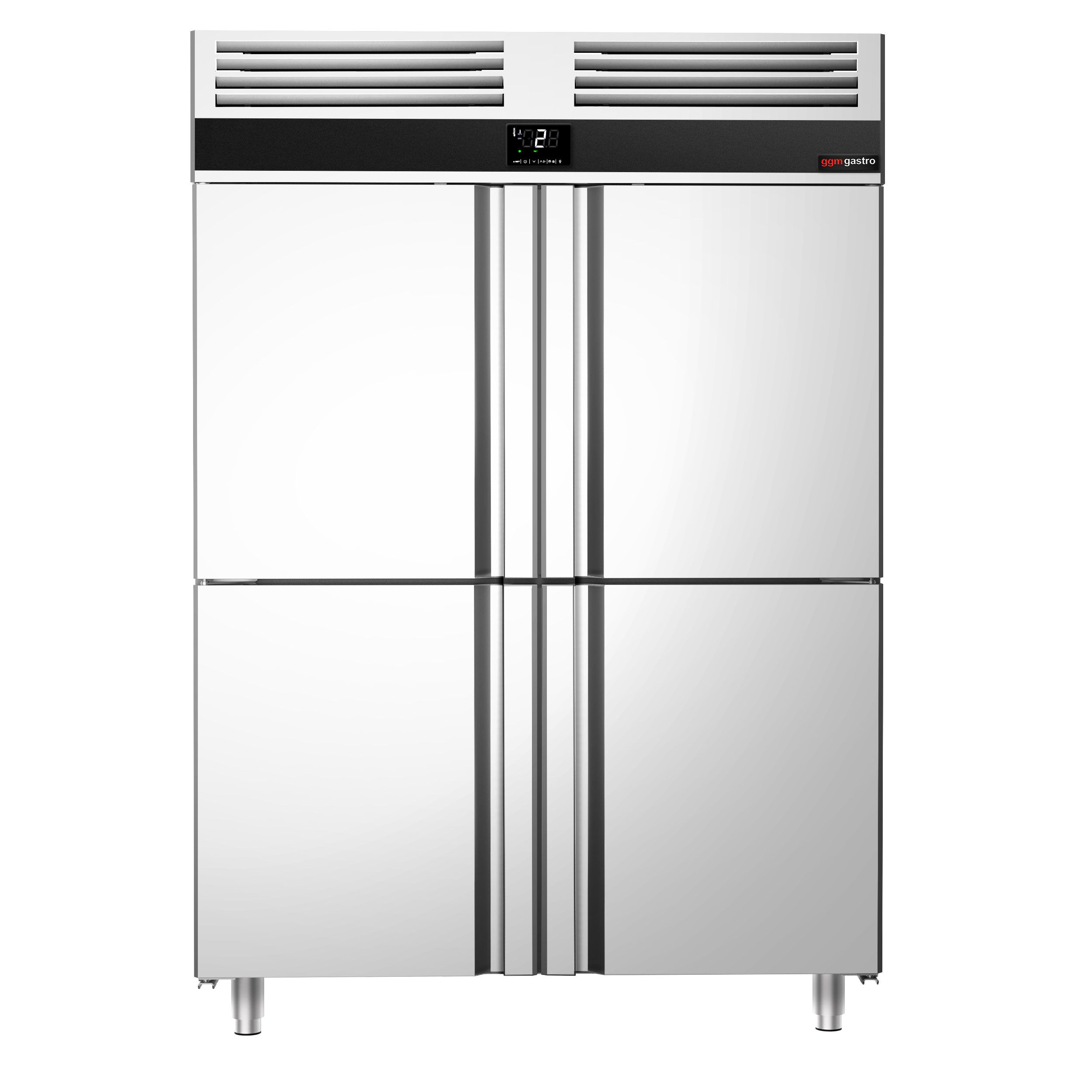 Armoire réfrigérée positive Inox AISI 304 PREMIUM - GN 2/1 - 1400 L - avec 4 demi-portes