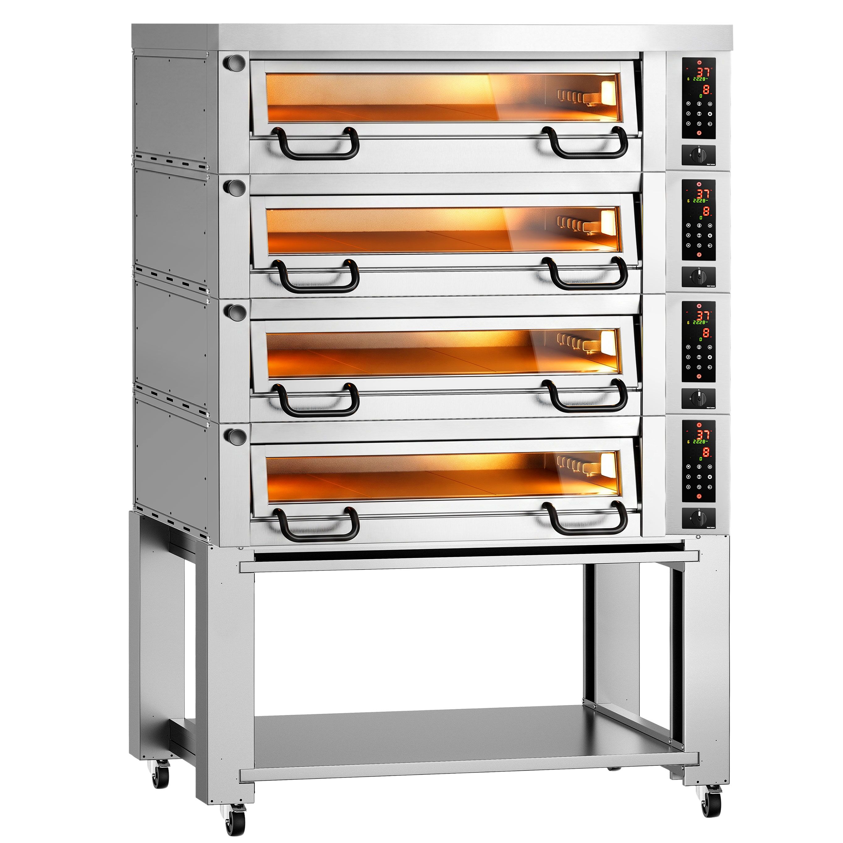 Elektro Pizzaofen Power - 6+6+6+6x 34cm - Digital - inkl. Haube & Untergestell